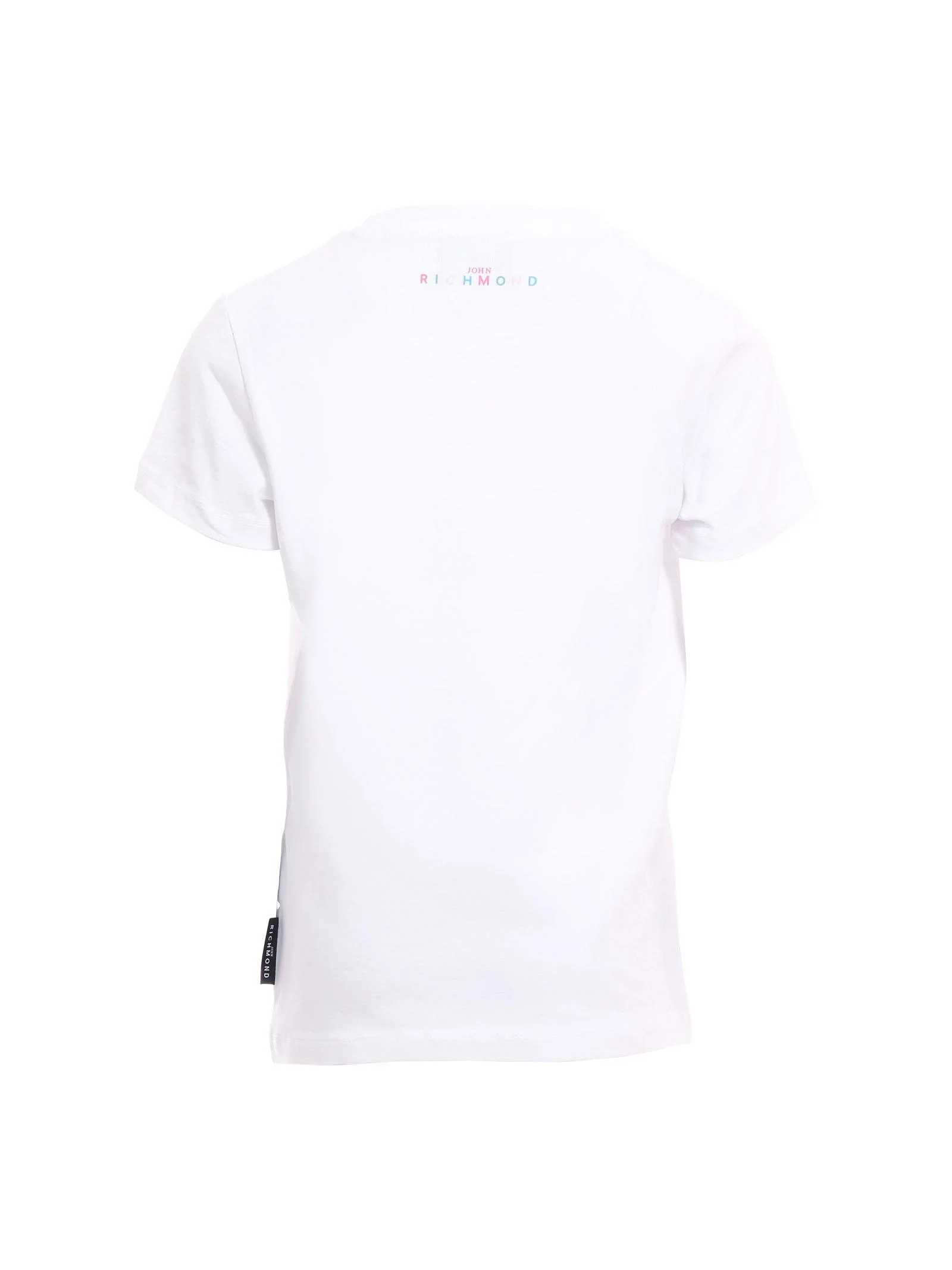 T-Shirt John Richmond bianca con logo in strass - Image 3