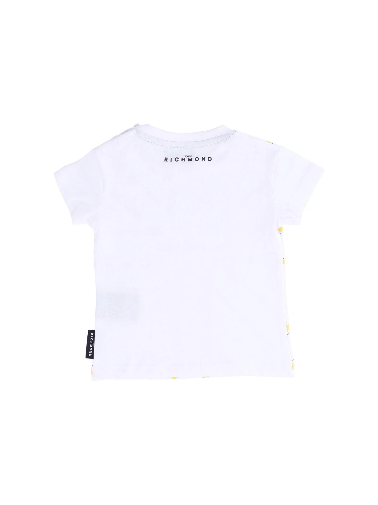 T-Shirt John Richmond bianca con profili gialli - Image 2