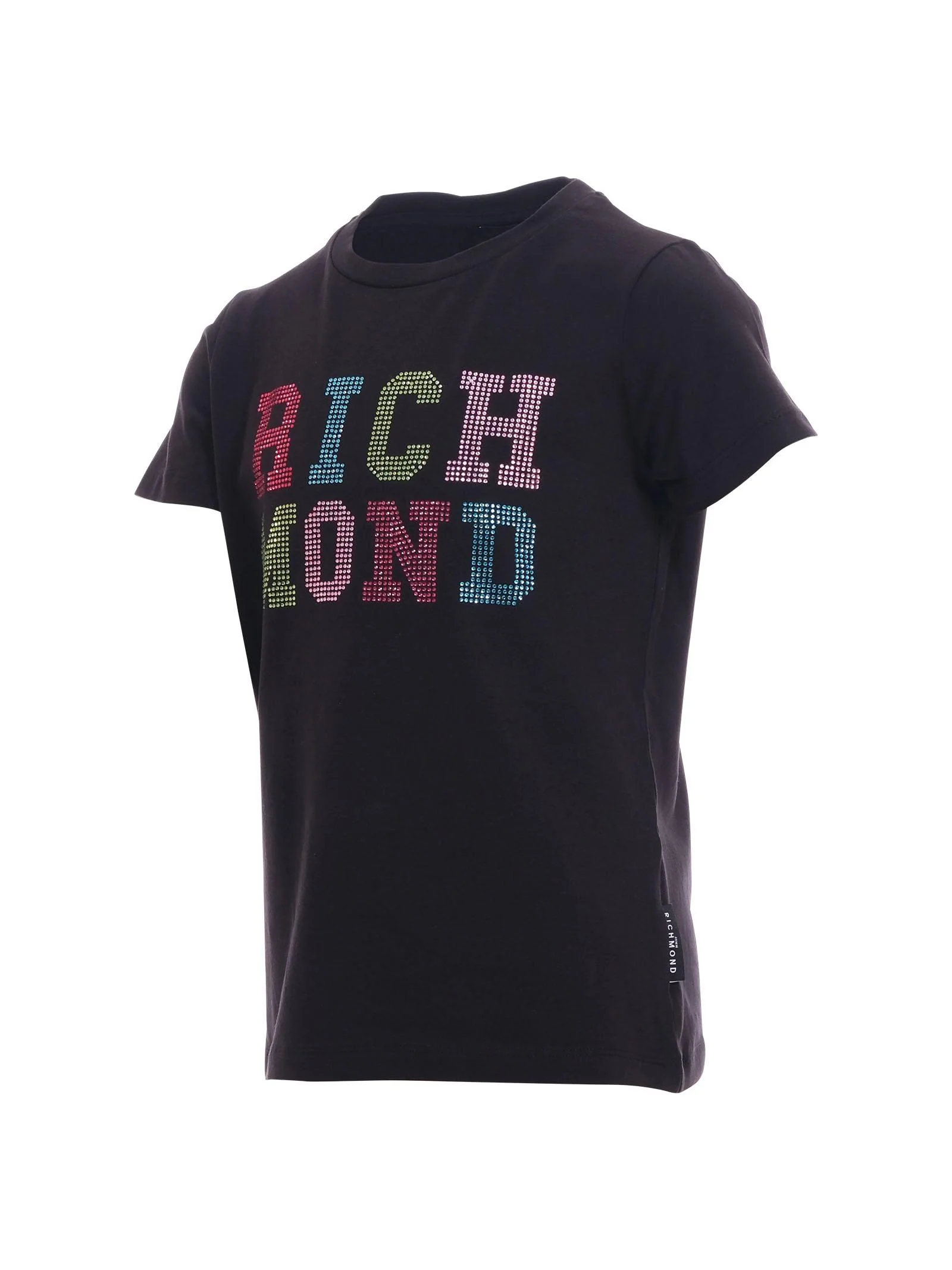 T-Shirt John Richmond nera con logo in strass - Image 2