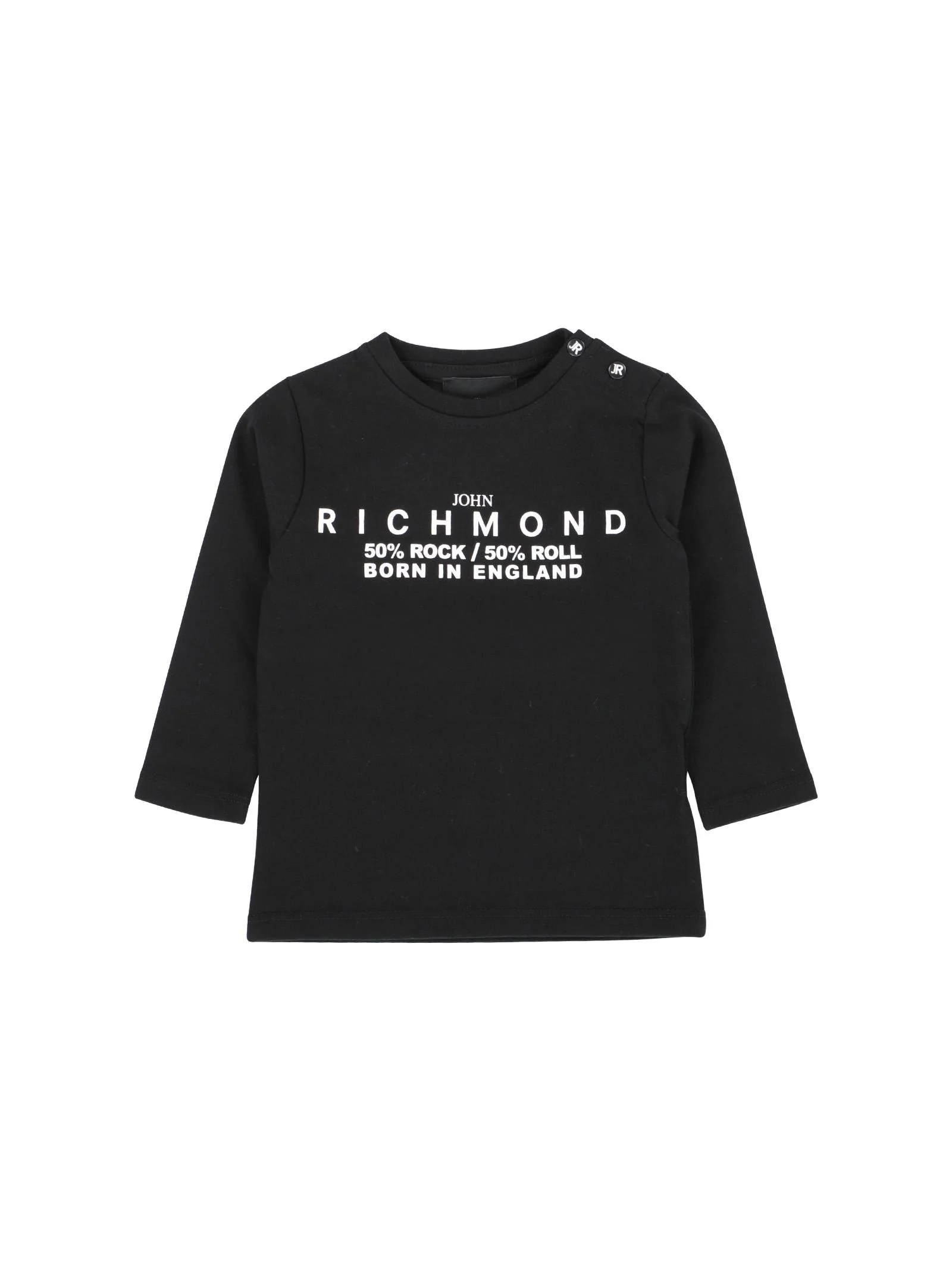 T-Shirt John Richmond nera maniche lunghe rock/roll