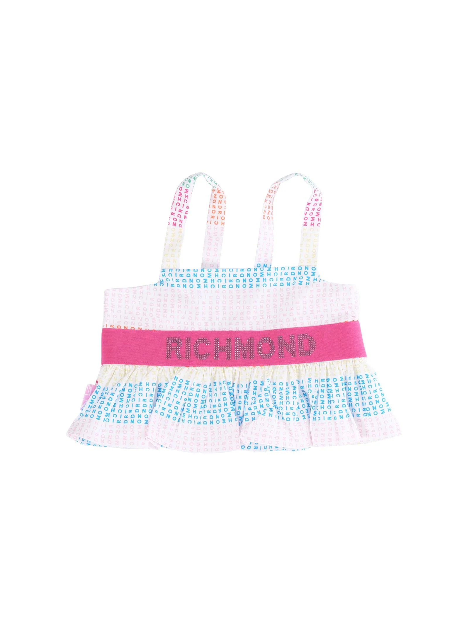 Top John Richmond multicolor con strass