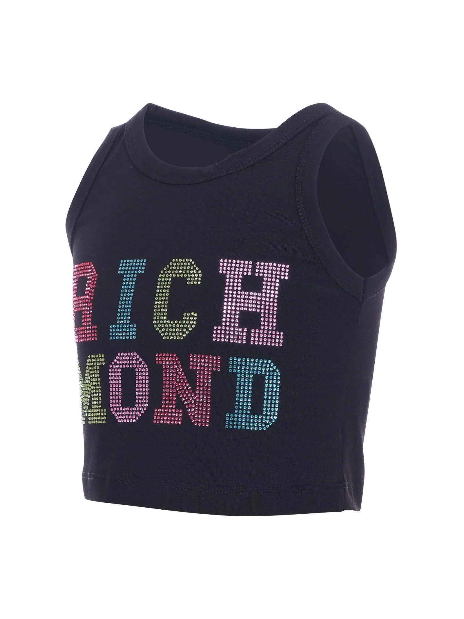 Top John Richmond nero con maxi logo brillantinato - Image 2