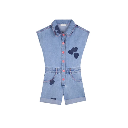 Jumpsuit corta Billie Blush blu in denim