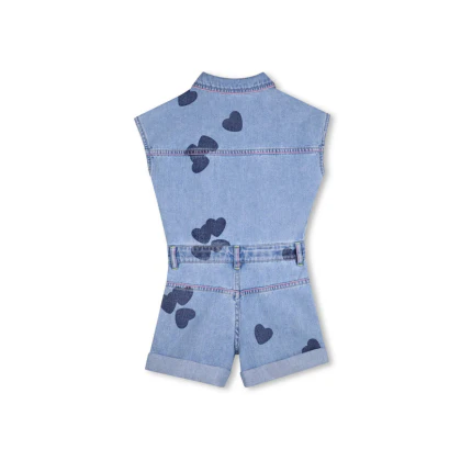 Jumpsuit corta Billie Blush blu in denim - Image 2