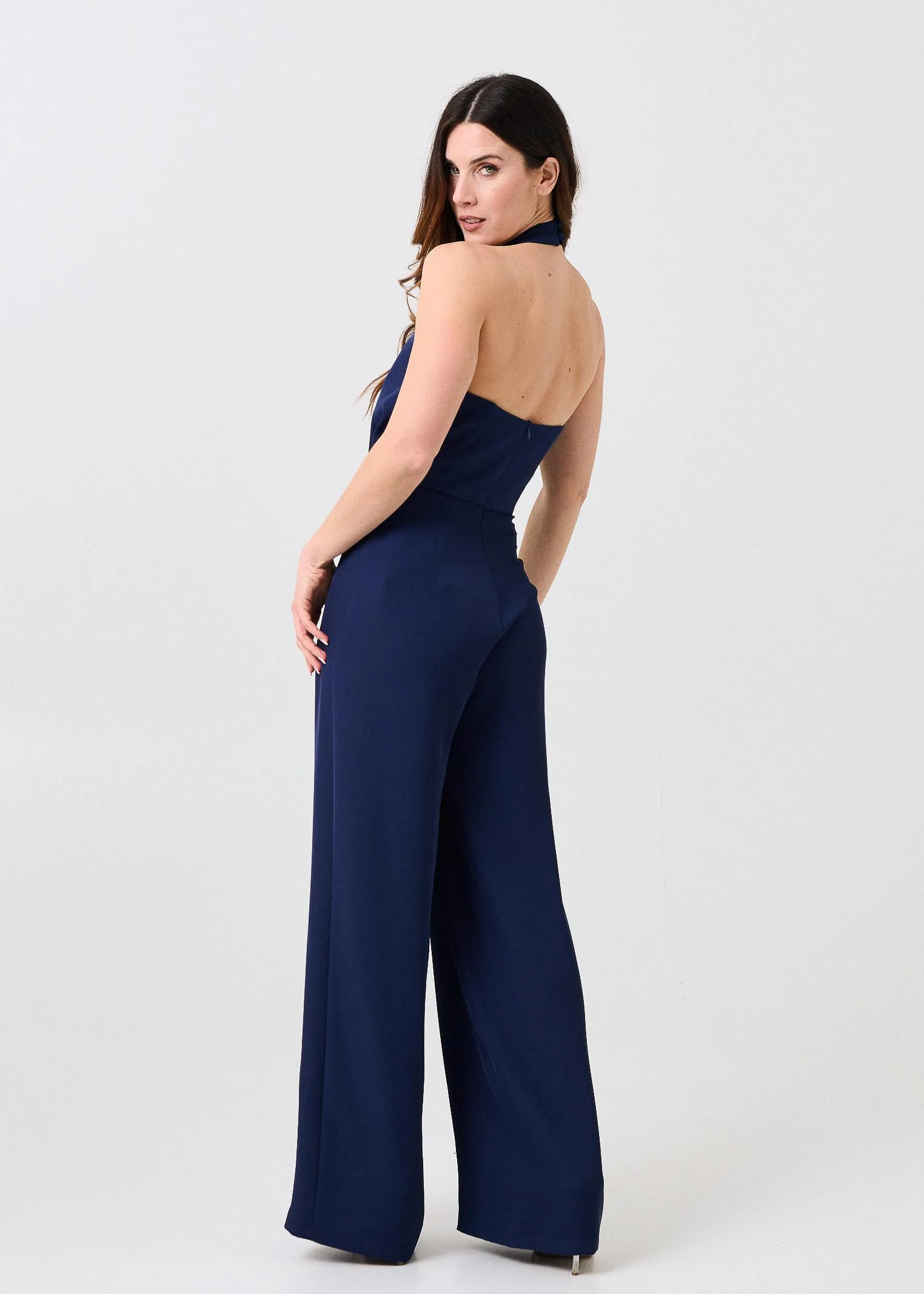 Jumpsuit Silence Limited blu navy con scollo a goccia - Image 3