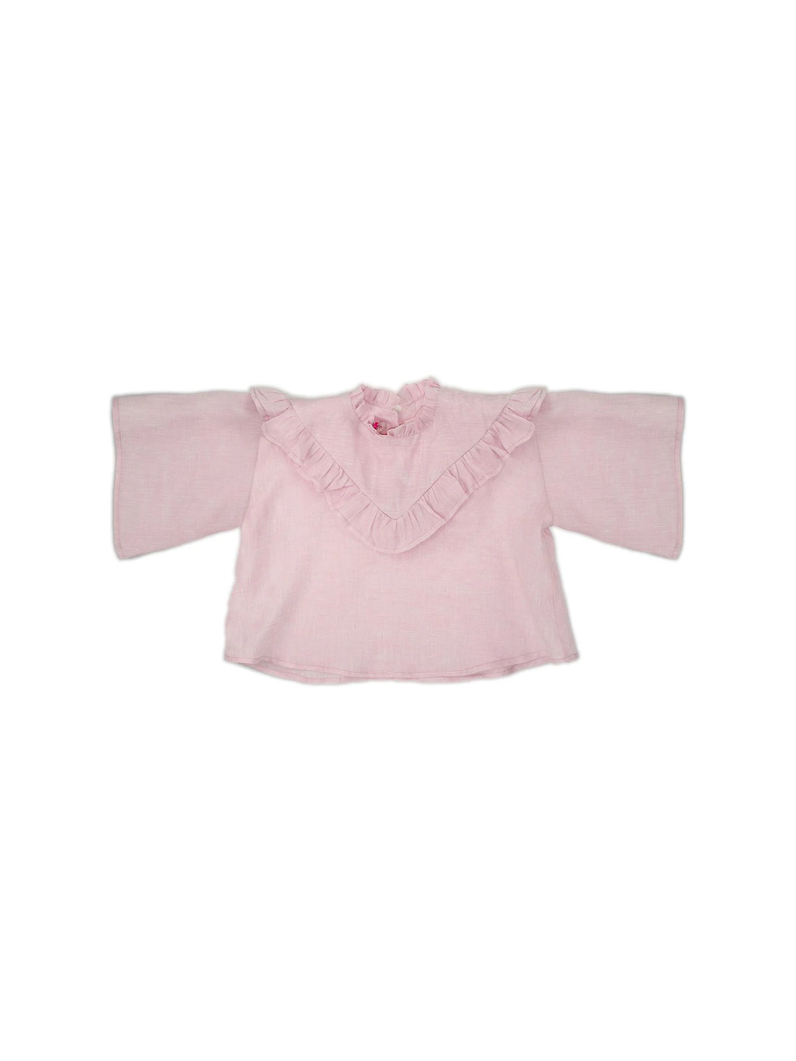 Blusa rosa con volant