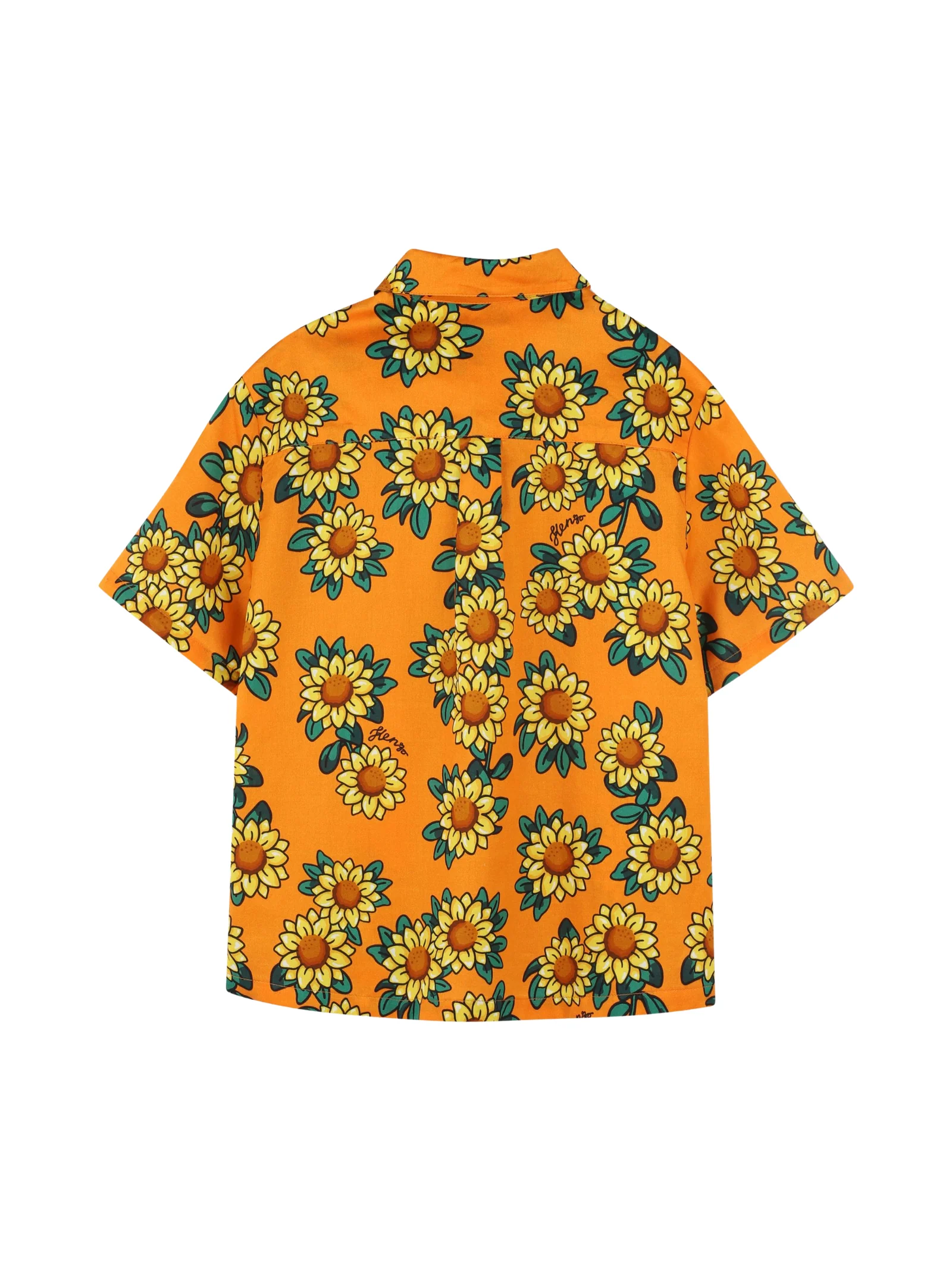 Camicia Kenzo arancione con stampa girasoli all over - Image 2
