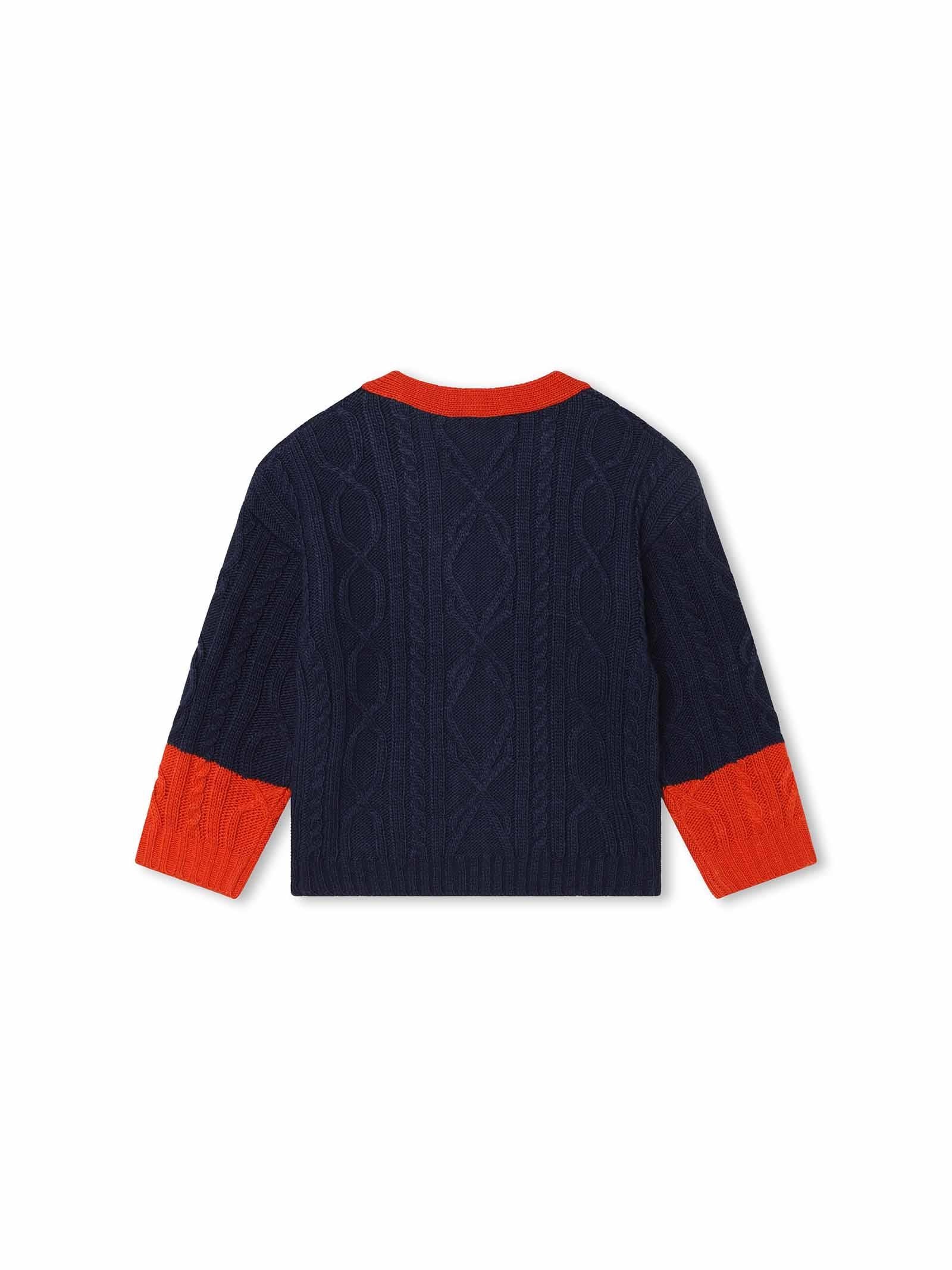 Cardigan treccia blu - Image 2