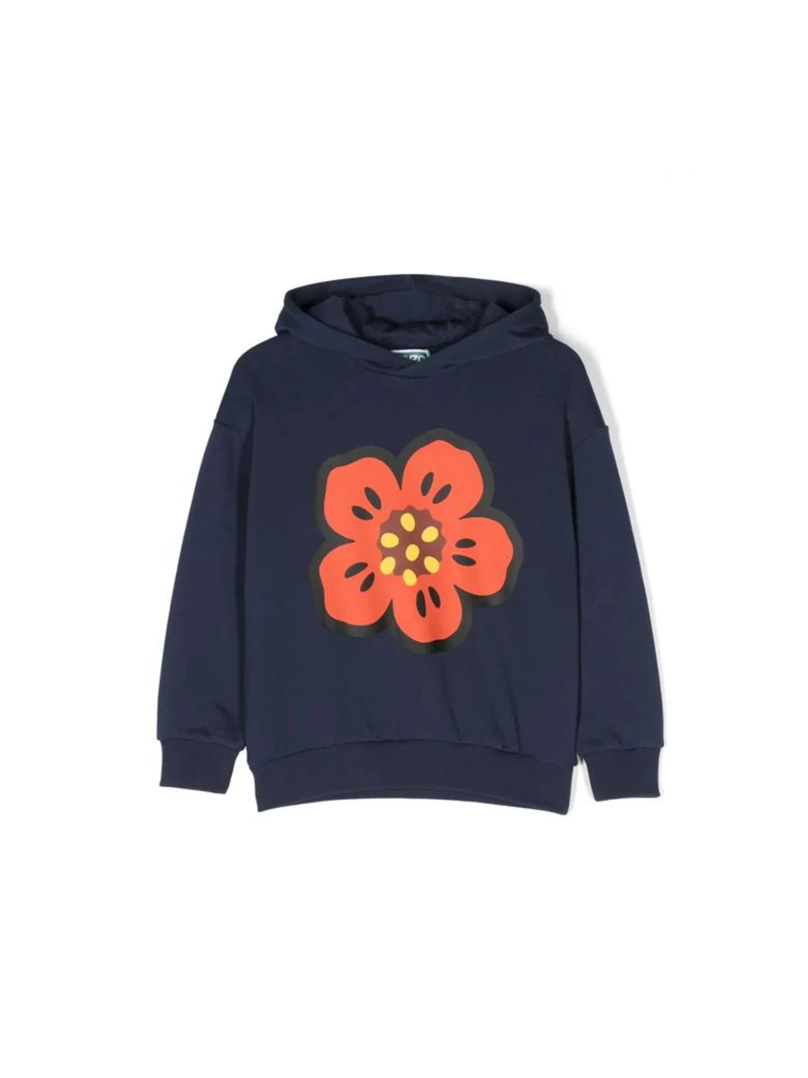 Felpa boke flower con cappuccio blu