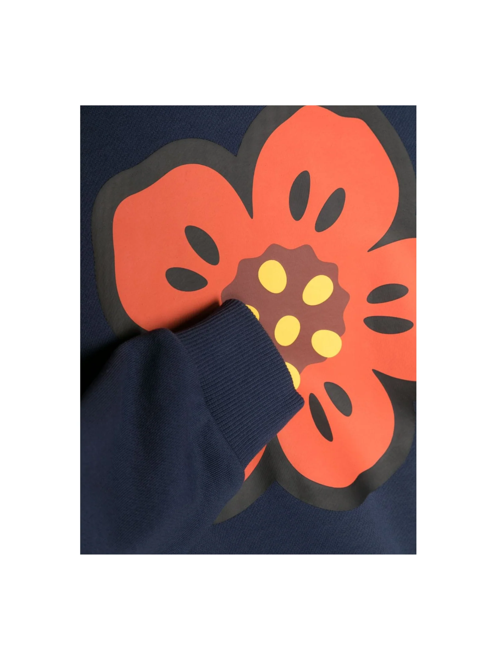 Felpa boke flower con cappuccio blu - Image 3