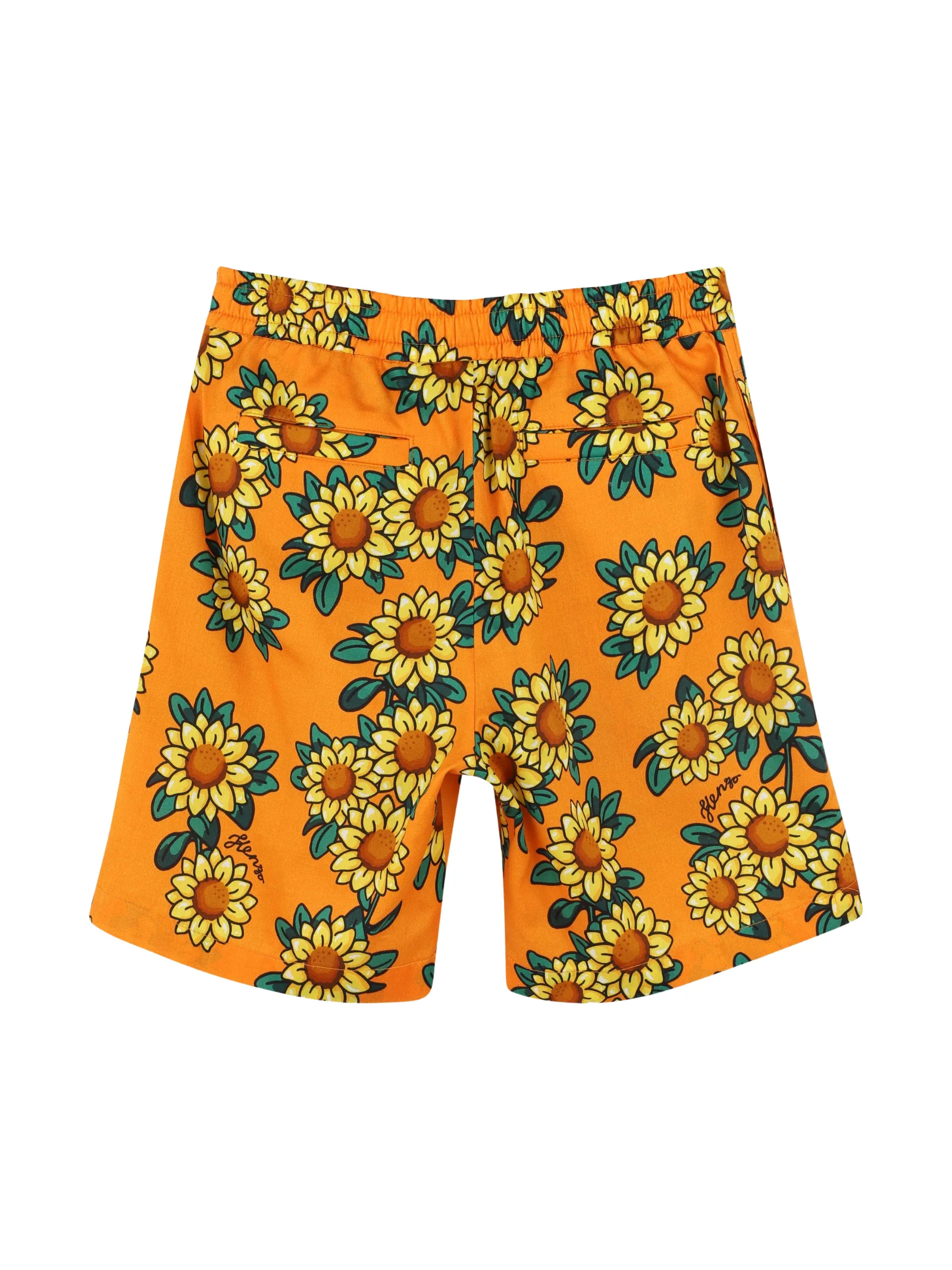 Shorts Kenzo arancione con stampa girasoli all over - Image 2