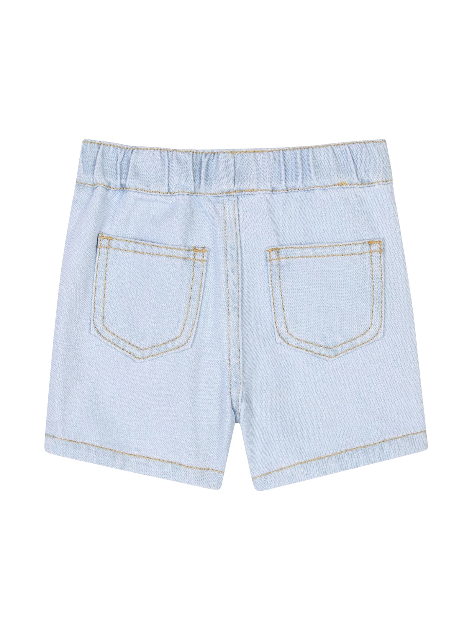 Shorts Kenzo in denim chiaro con patch paris - Image 2