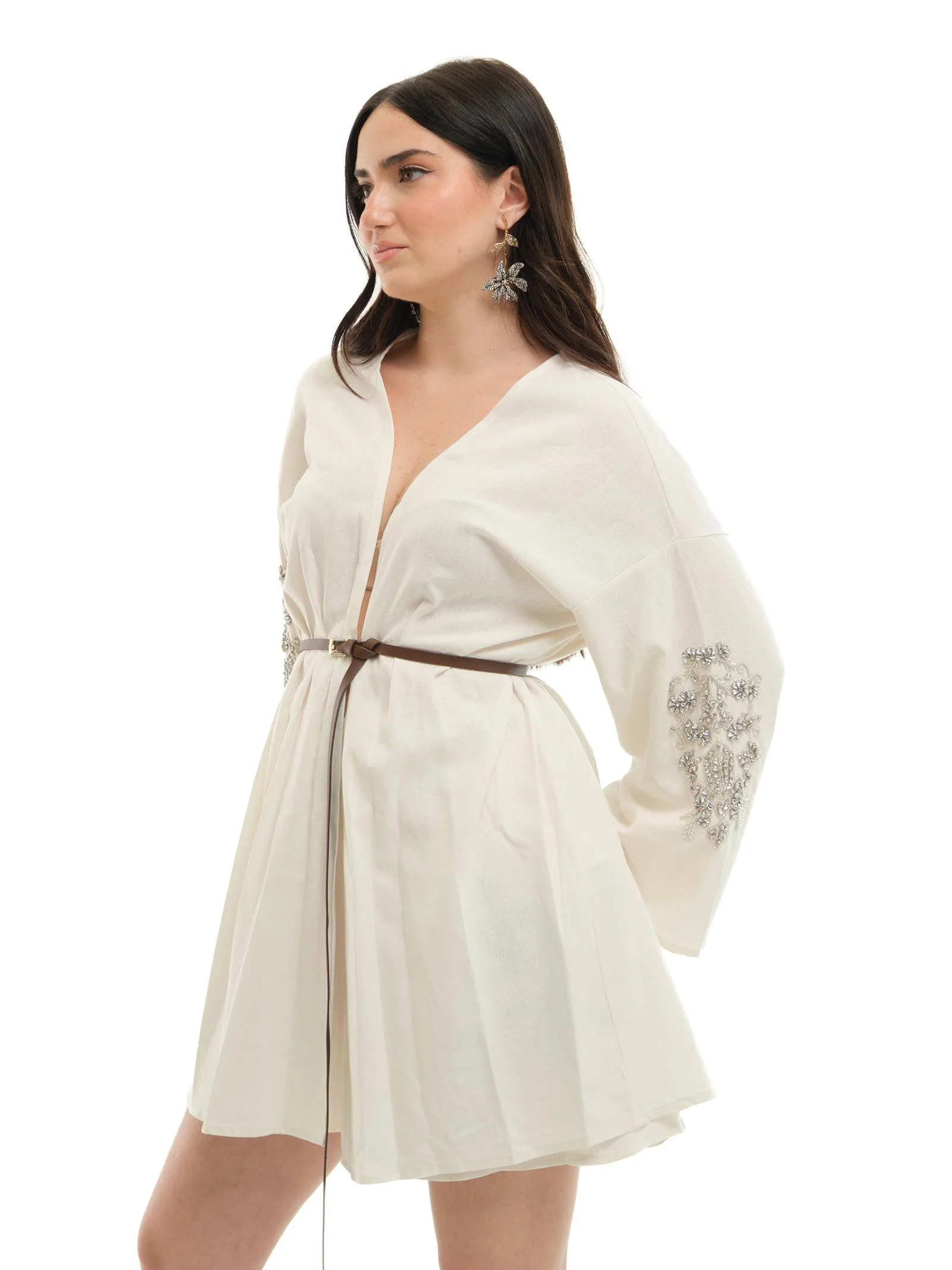 Kimono Haveone burro con applicazioni gioiello - Image 2