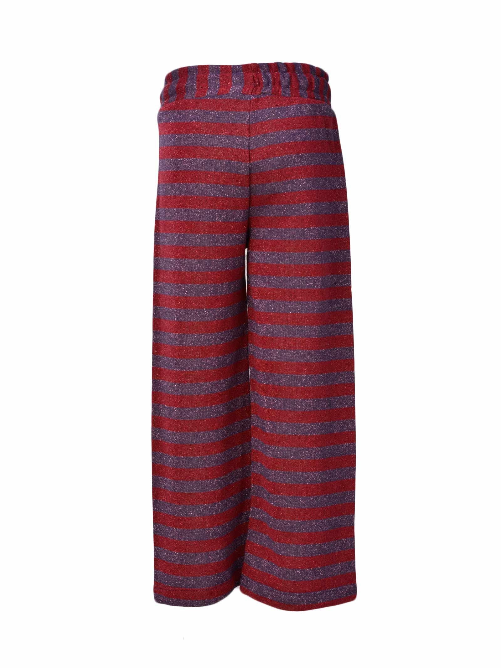 Pantalone in maglia viola e rosso - Image 3