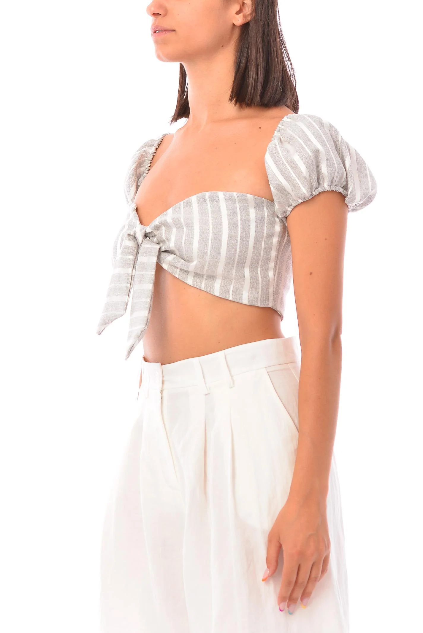 Top grigio gessato - Image 2