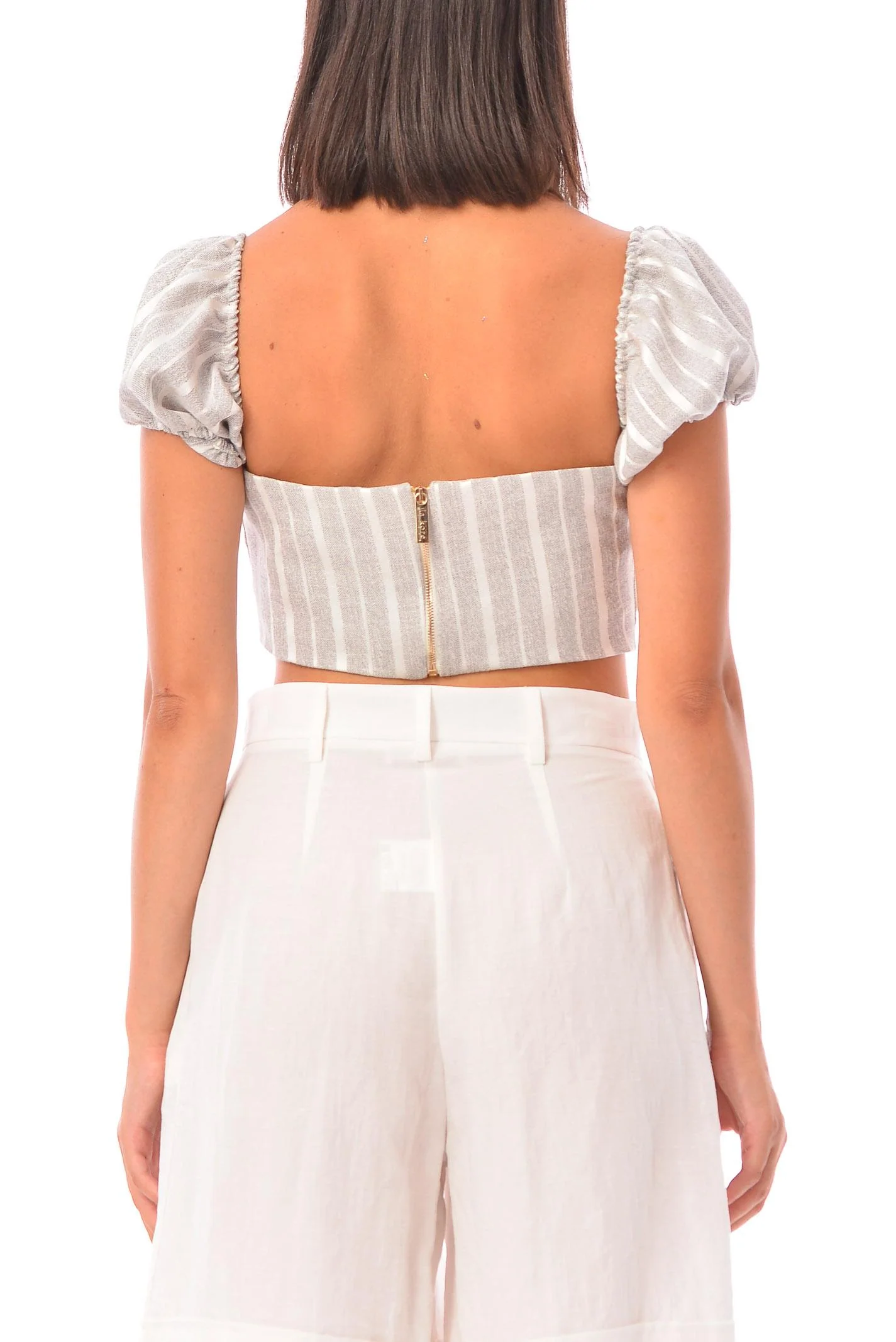 Top grigio gessato - Image 3