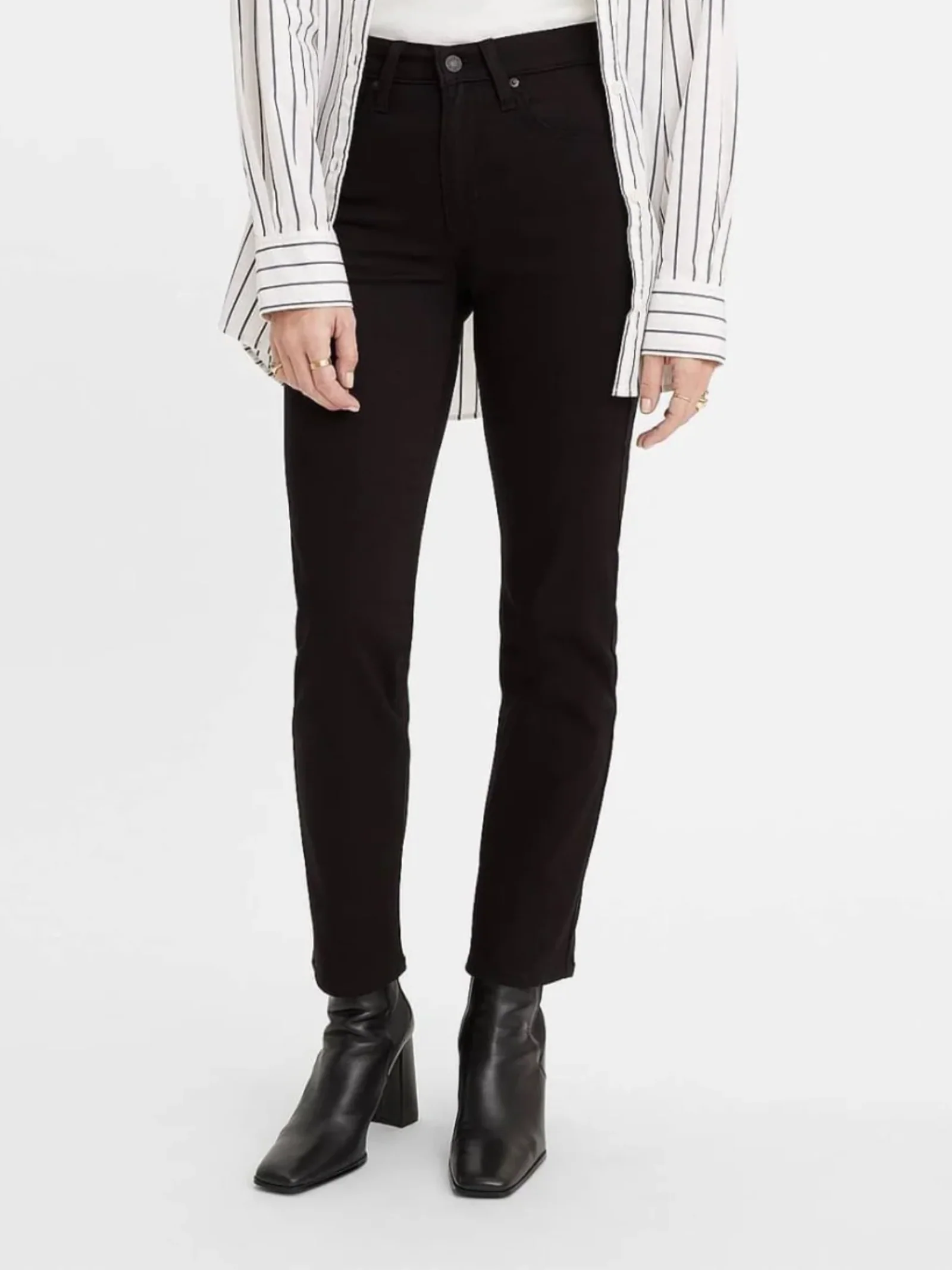 Jeans dritti Levi's nero a vita alta