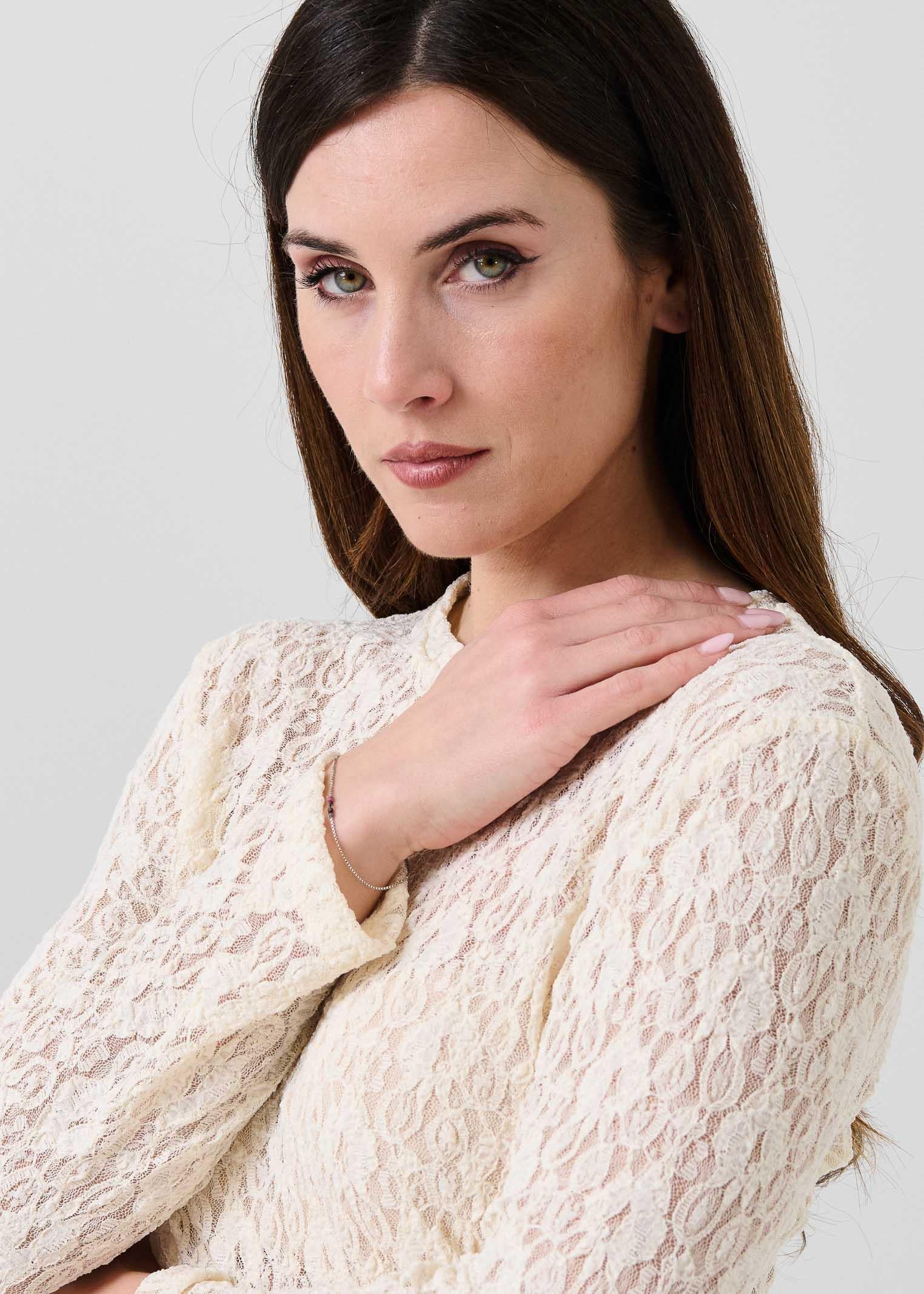 Maglia a 3/4 Armoire bianco panna in pizzo - Image 3