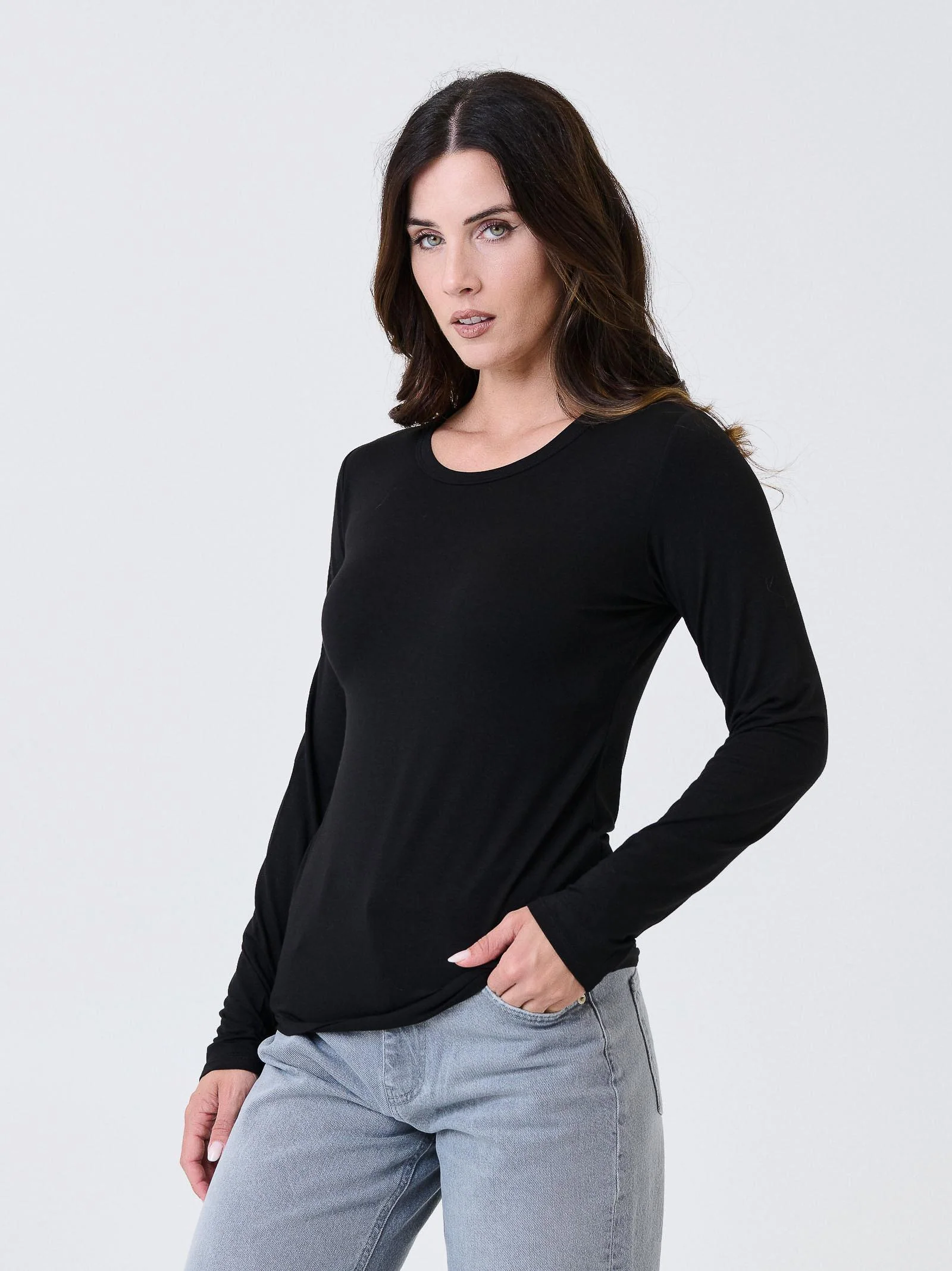 Maglia a maniche lunghe Kontatto nera - Image 2