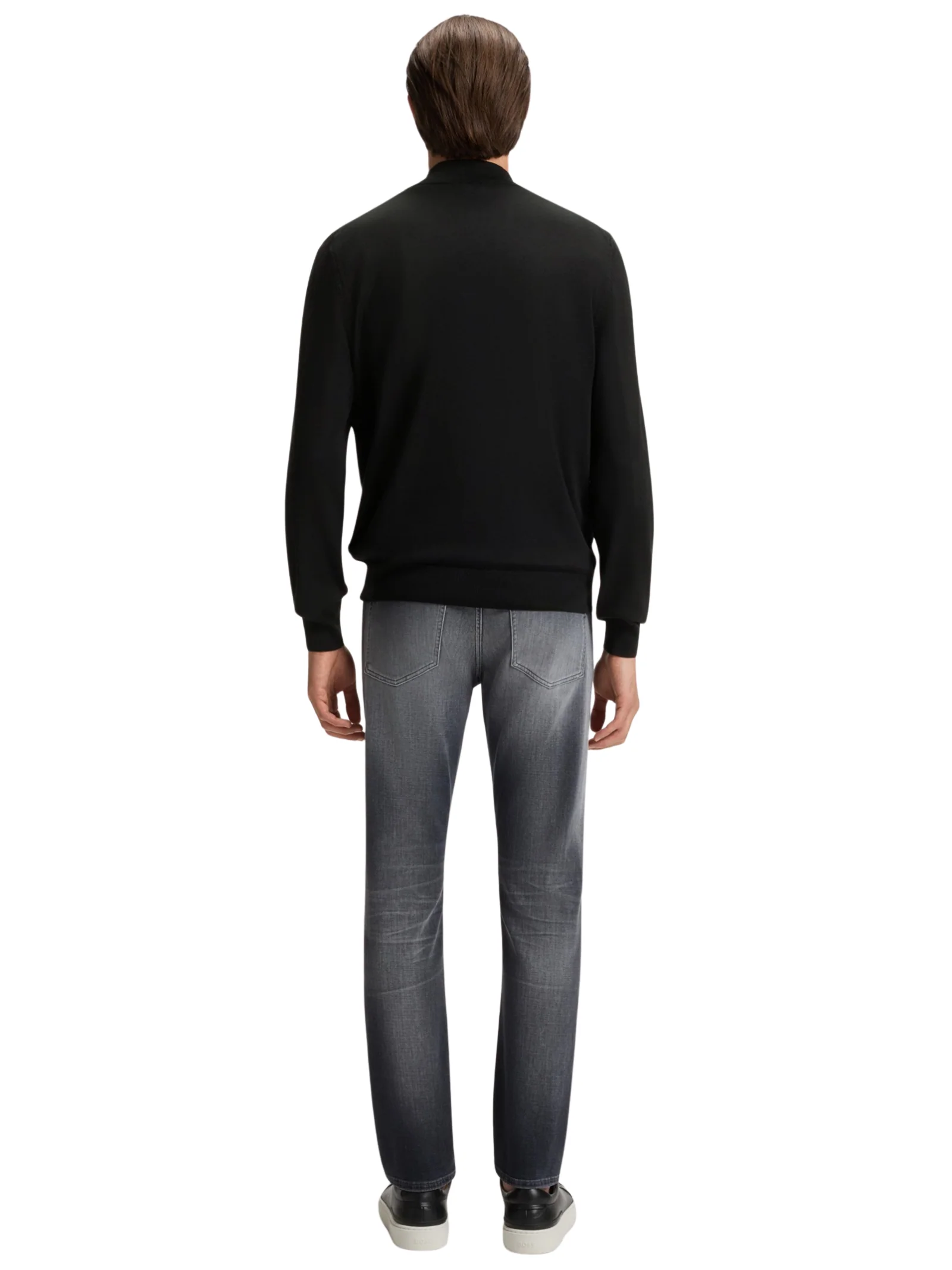 Maglia Boss nera a collo alto con zip - Image 4