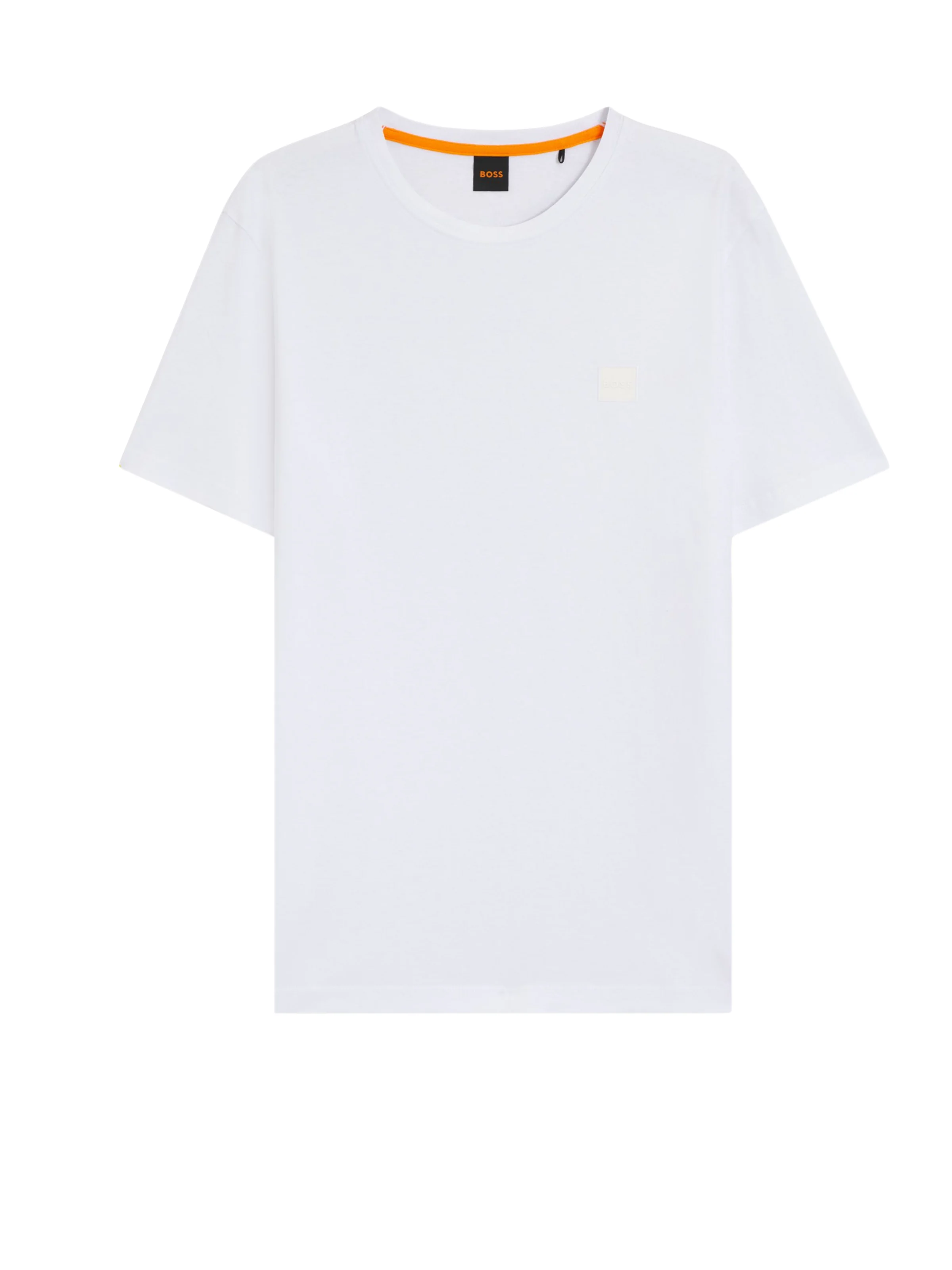 Maglia in jersey Boss bianca con toppa con logo