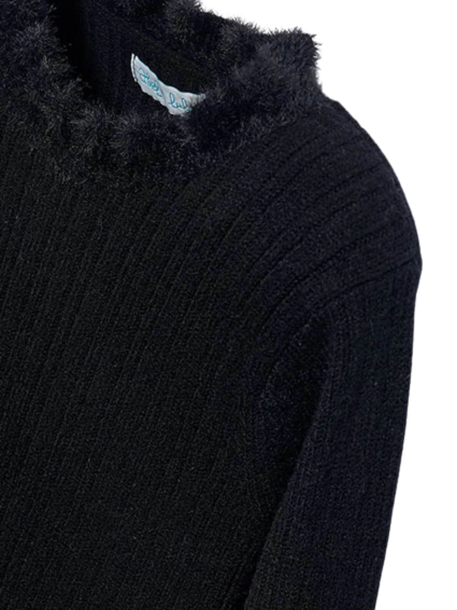 Maglione Abel & Lula nero con dettagli in pelliccia effetto fluffy - Image 3