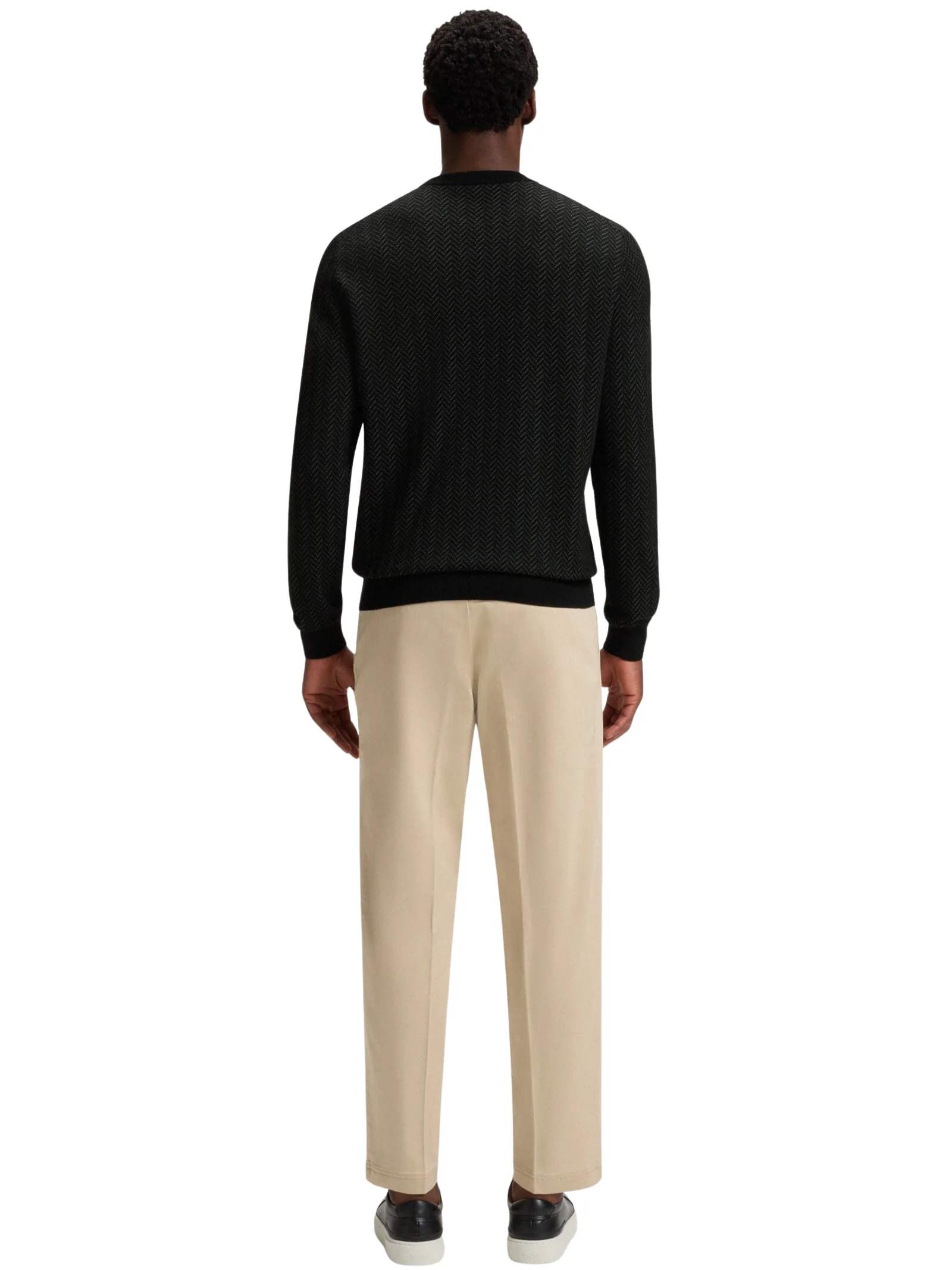 Maglione Boss nero con motivo chevron - Image 4