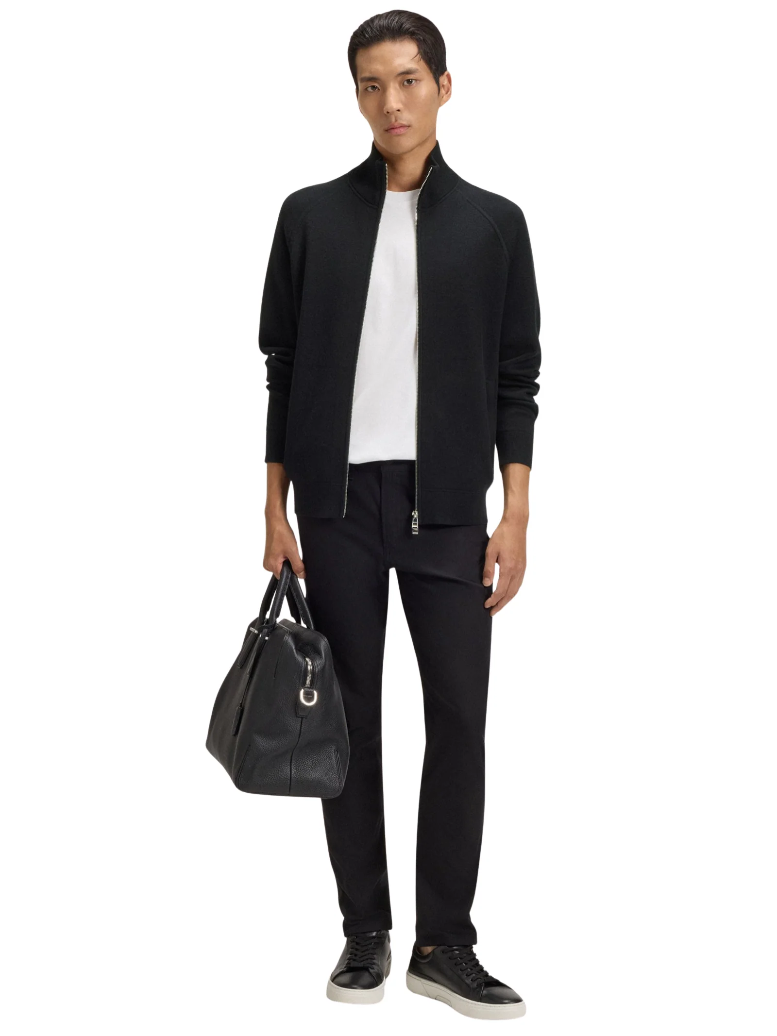 Maglione Boss nero con zip a doppio cursore - Image 3
