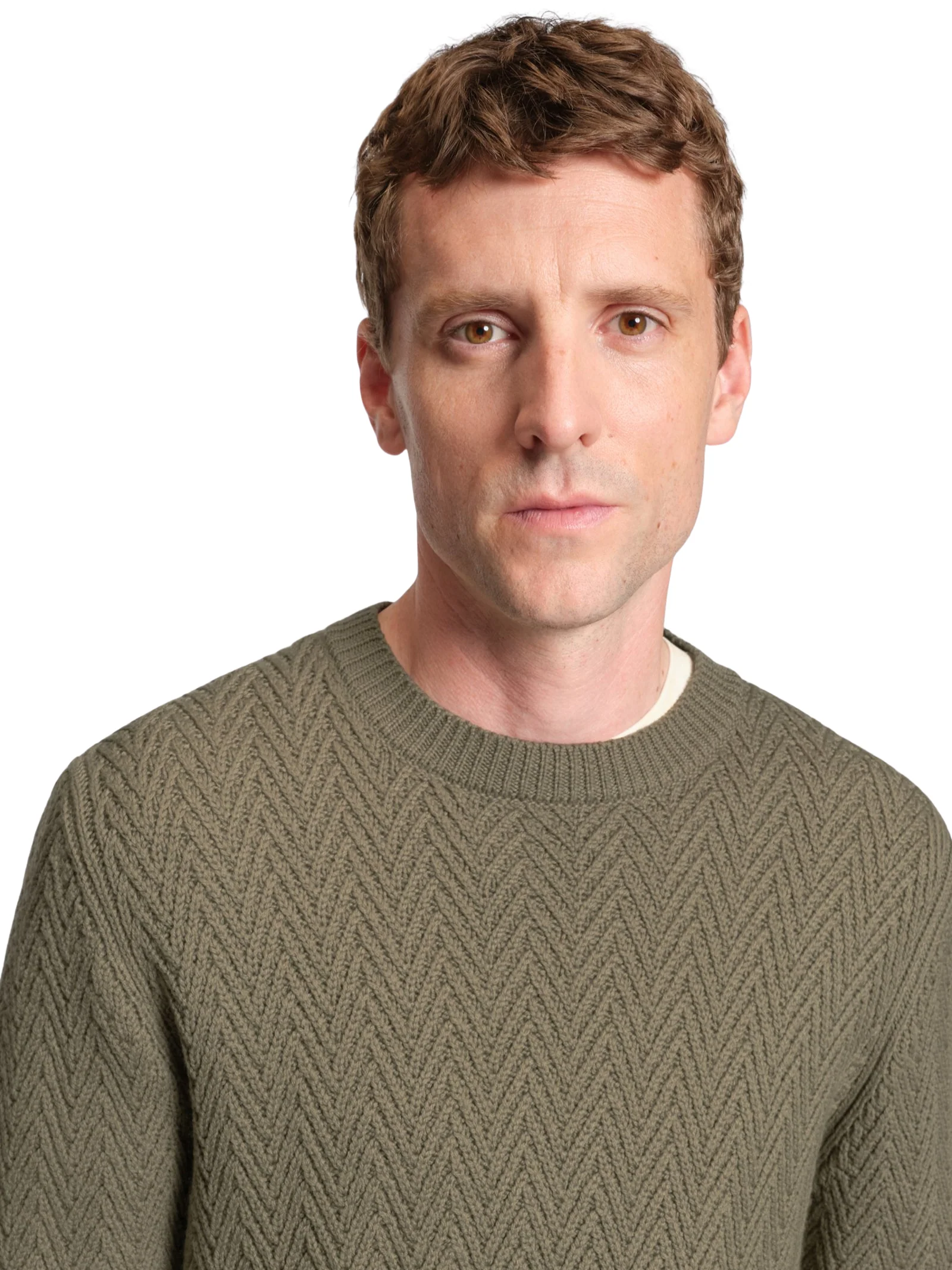 Maglione Boss verde con motivo chevron - Image 2