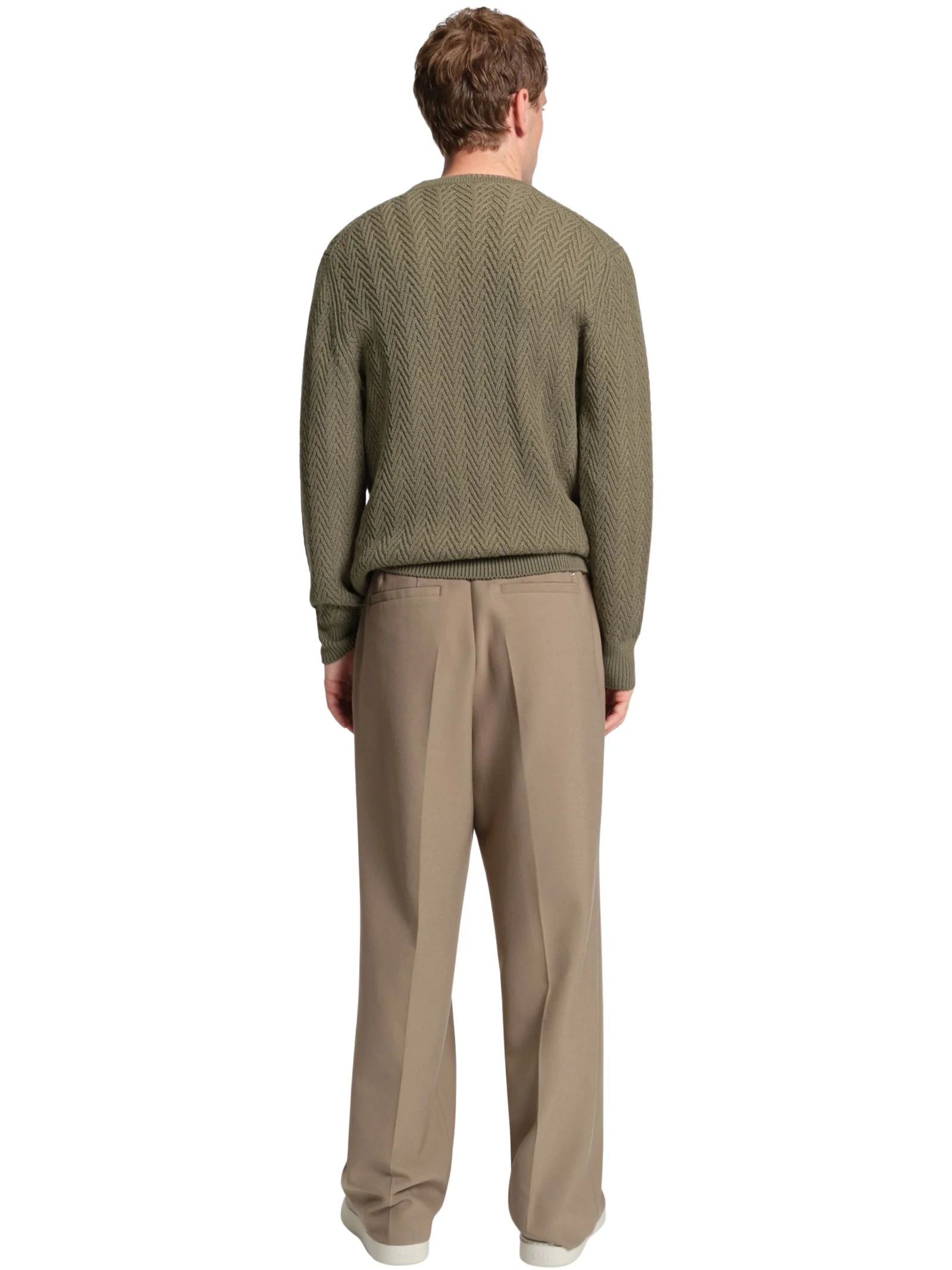 Maglione Boss verde con motivo chevron - Image 4