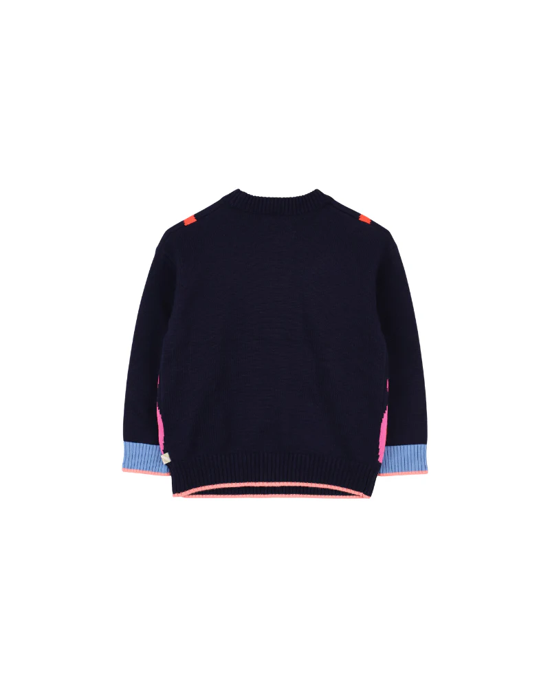 Maglione con farfalla Billie Blush blu navy con dettagli glitter - Image 2