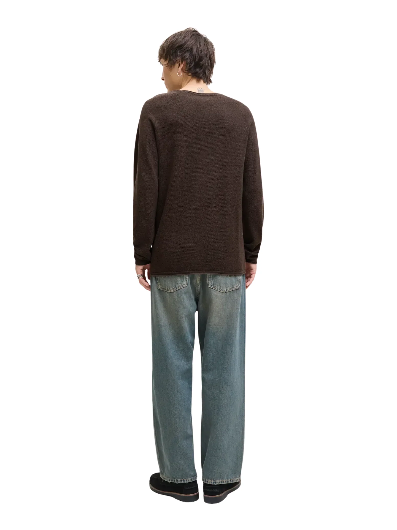 Maglione Jack & Jones marrone con patch logo - Image 2