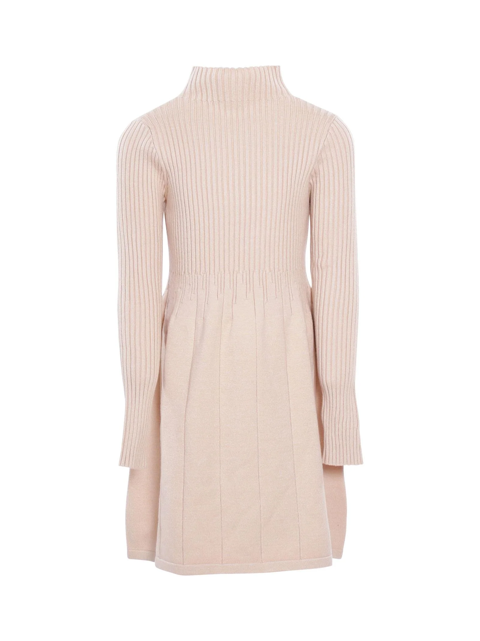 Abito bambina Manila Grace a coste beige mezzocollo