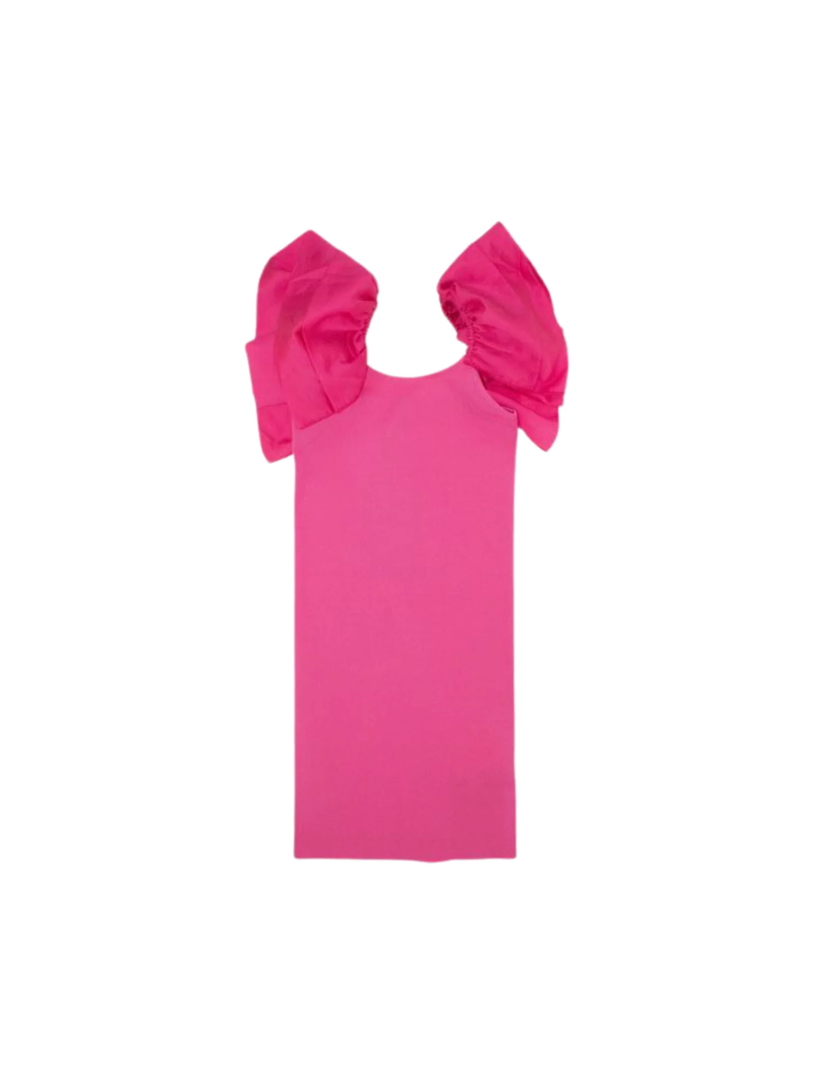 Abito fucsia manica ampia volant