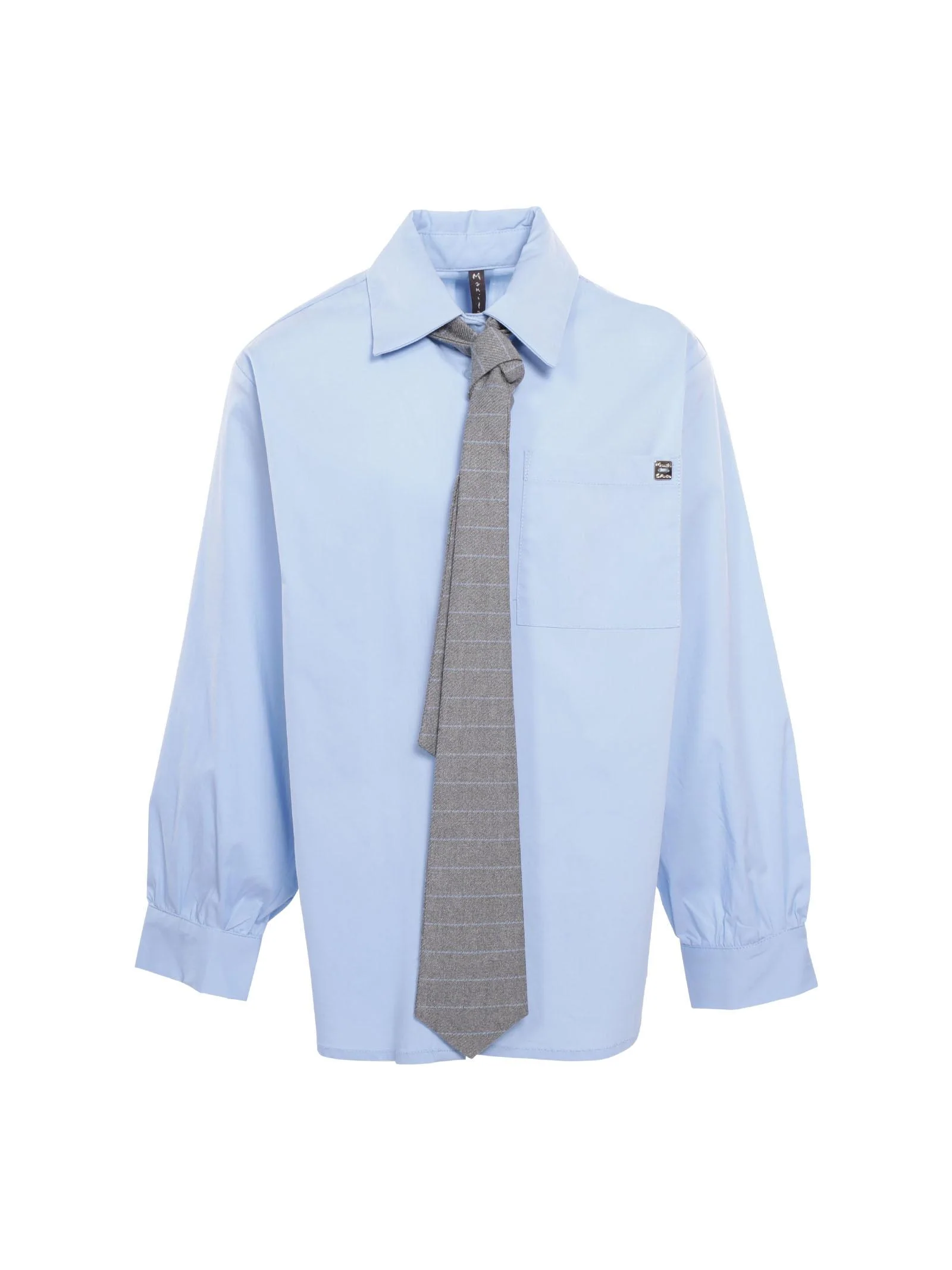 Camicia Manila Grace ragazza azzurra con cravatta