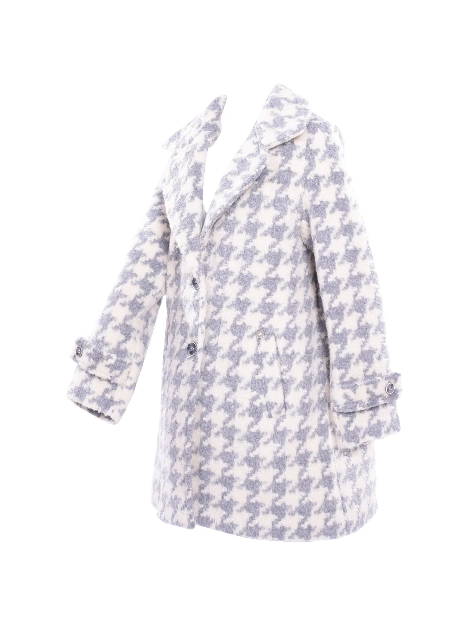Cappotto Manila Grace pied de poul beige e grigio - Image 2