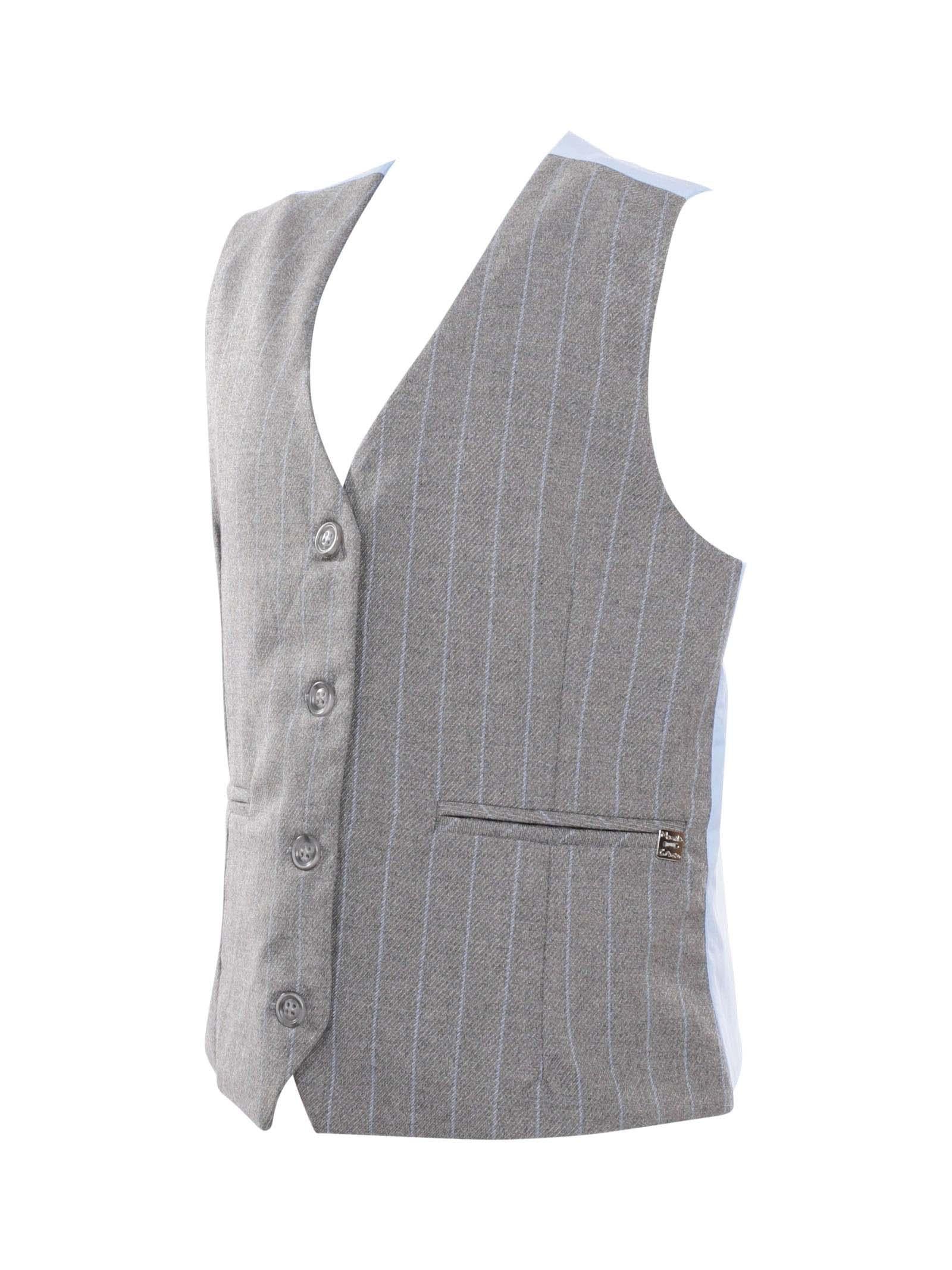 Gilet Manila Grace grigio melange gessato - Image 2