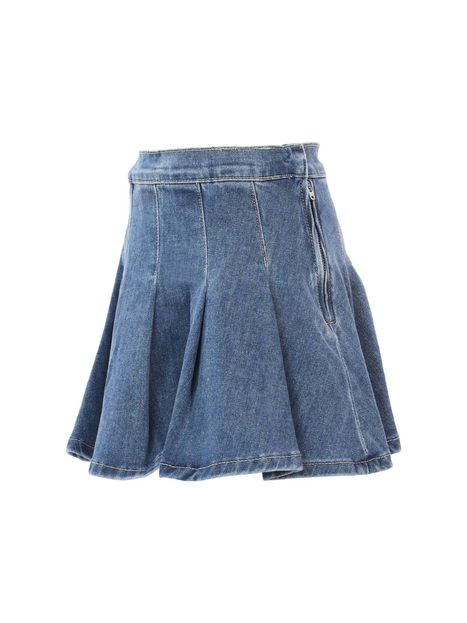 Gonna a pieghe in denim scuro - Image 2