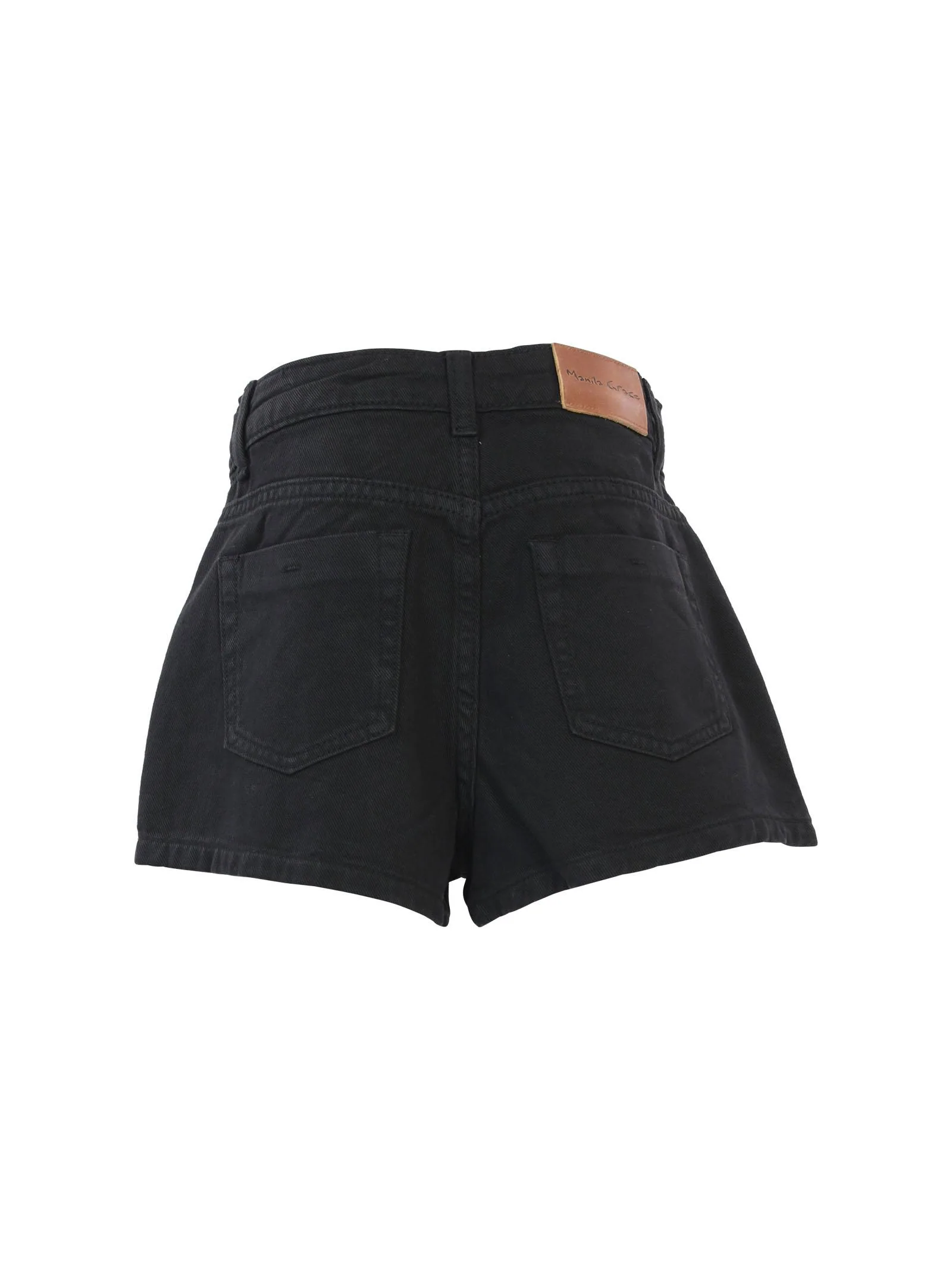 Gonna pantaloncino in denim nero - Image 3