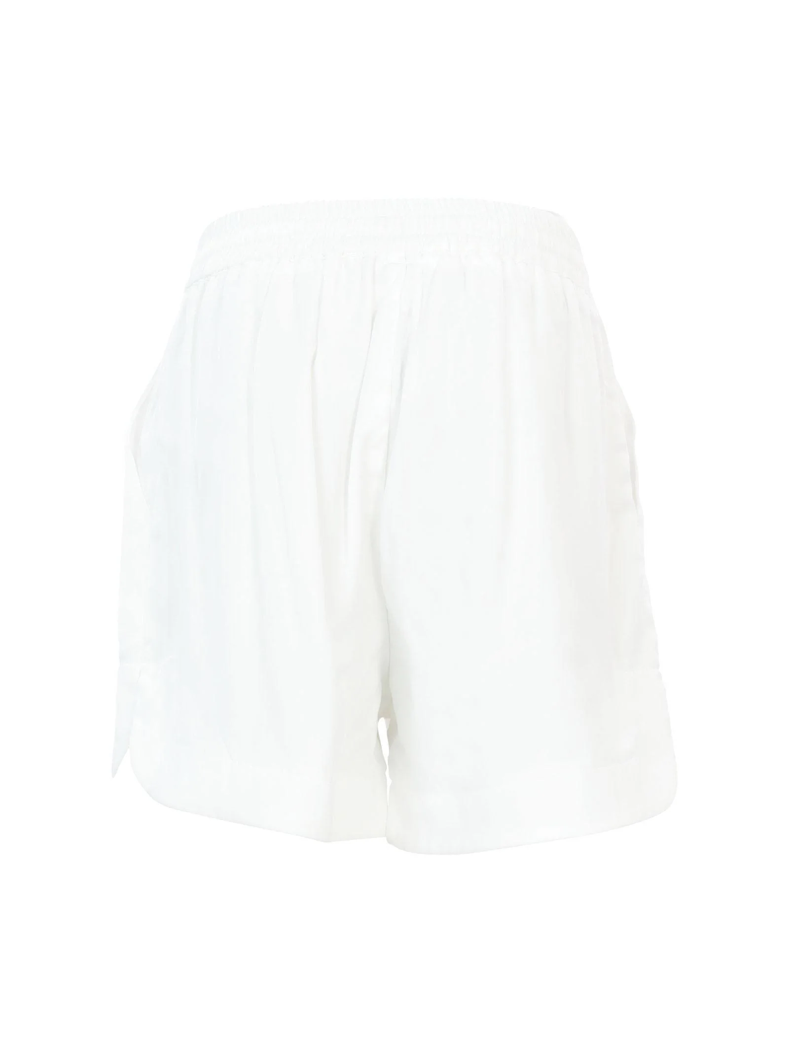 Shorts bianco latte con coulisse e bottone gioiello - Image 3