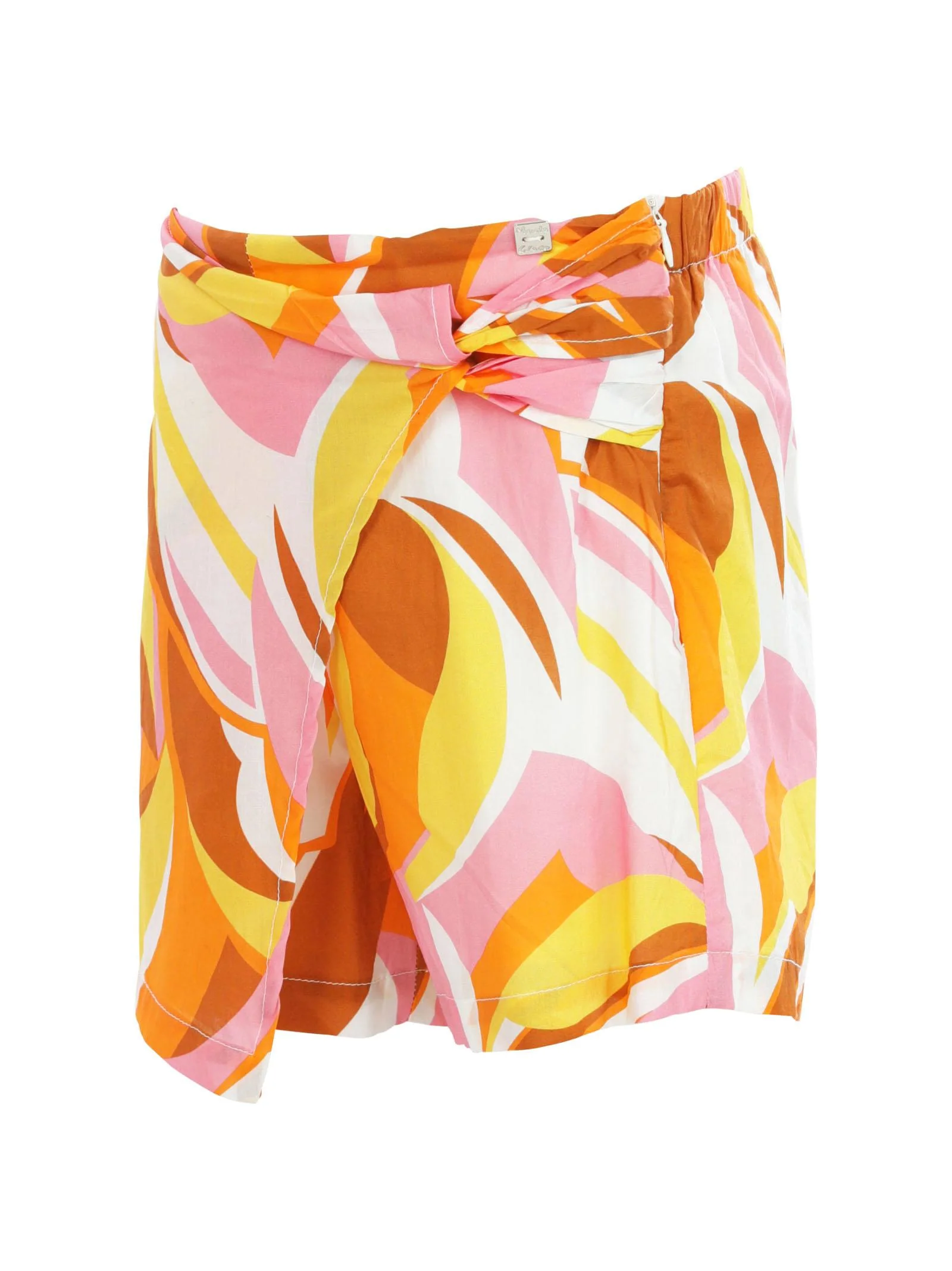 Shorts multicolor in cotone con chiusura a portafoglio - Image 2