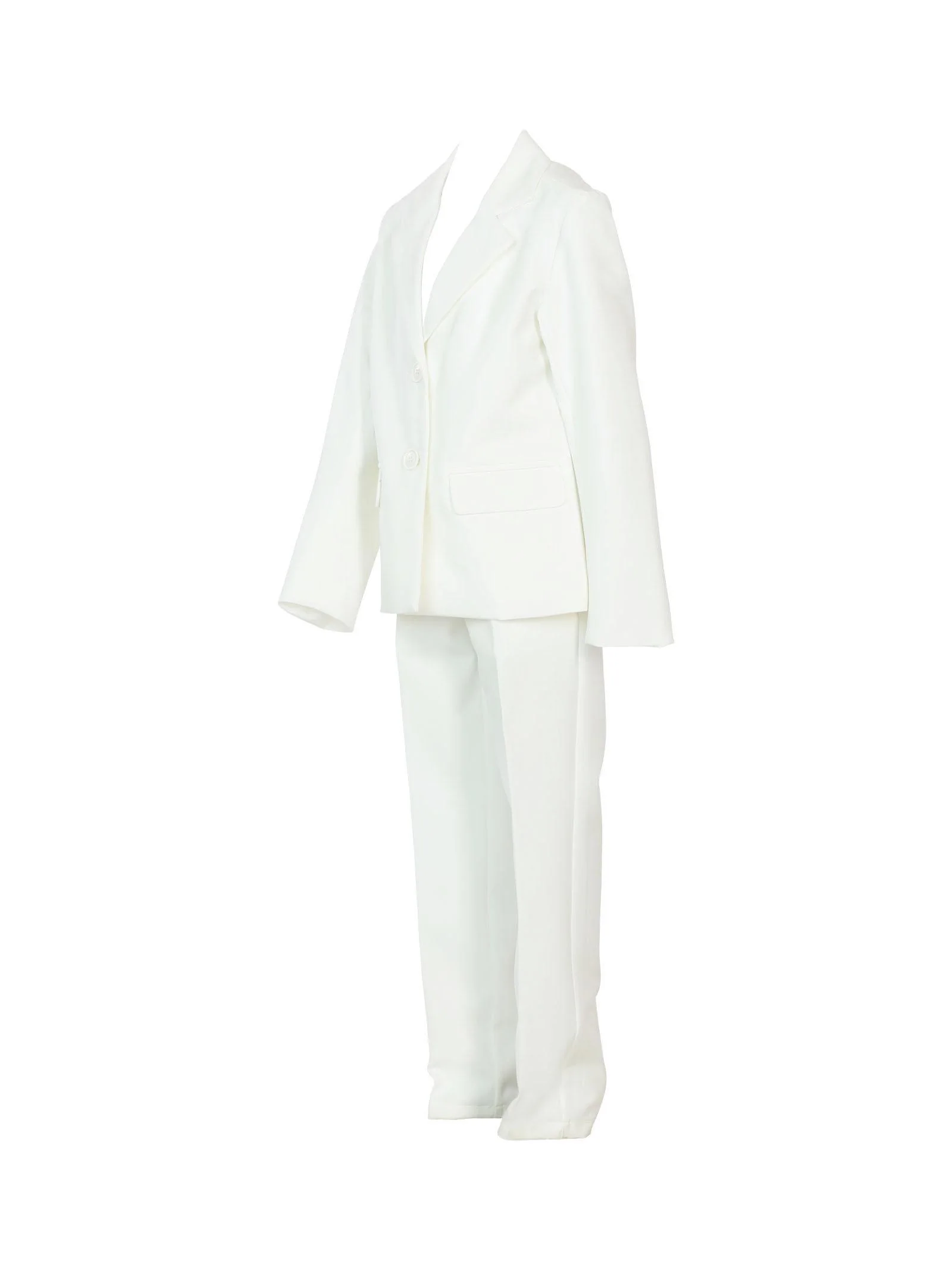 Tailleur completo giacca e pantalone bianco latte - Image 2