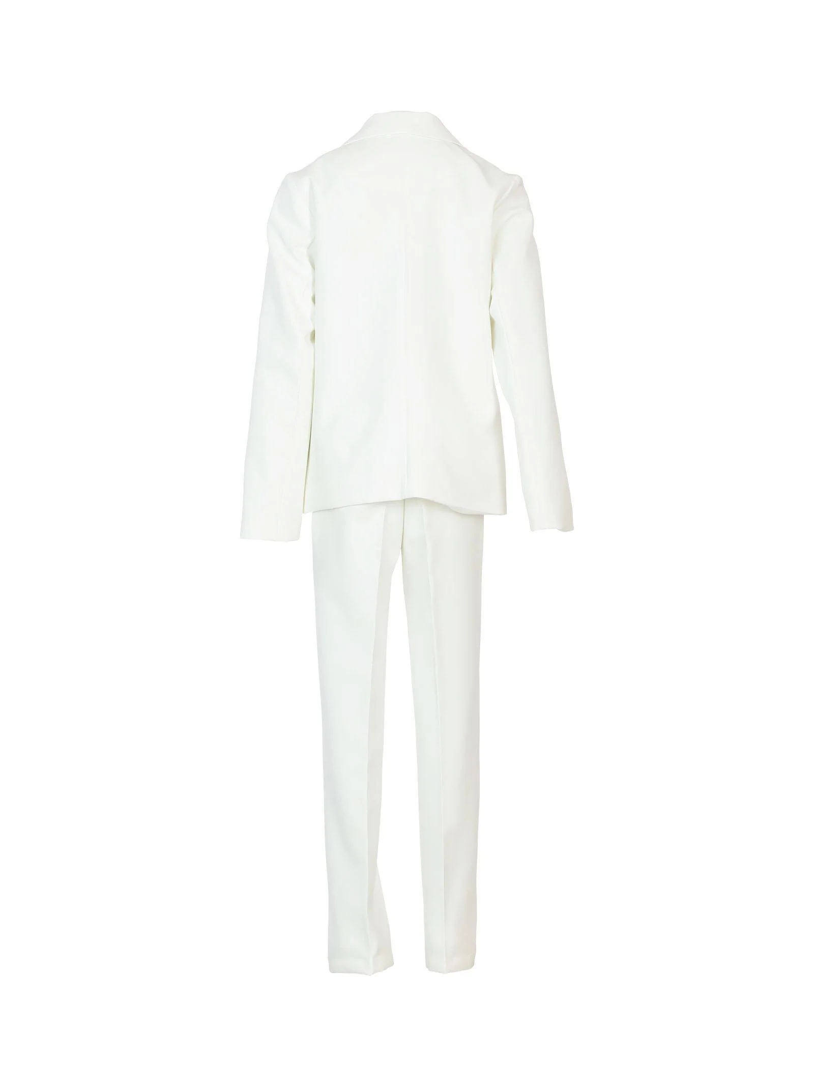 Tailleur completo giacca e pantalone bianco latte - Image 3