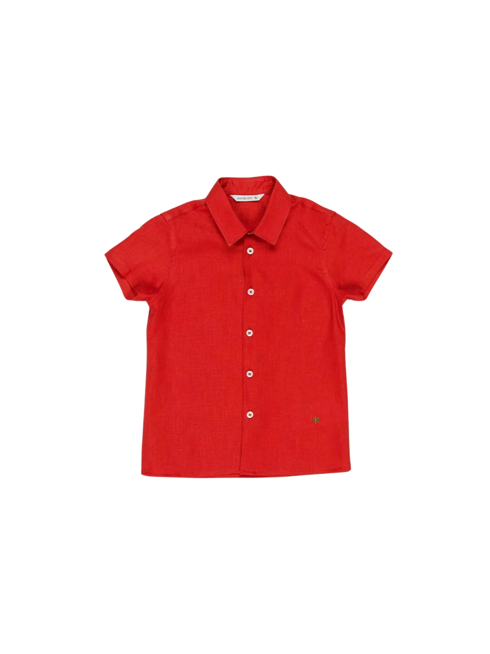 Camicia Manuel Ritz rossa con dettaglio ricamato sul fondo