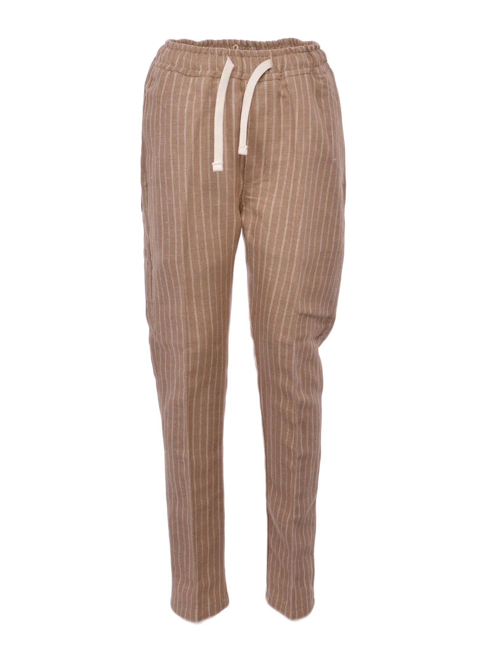 Pantalone in misto lino a righe