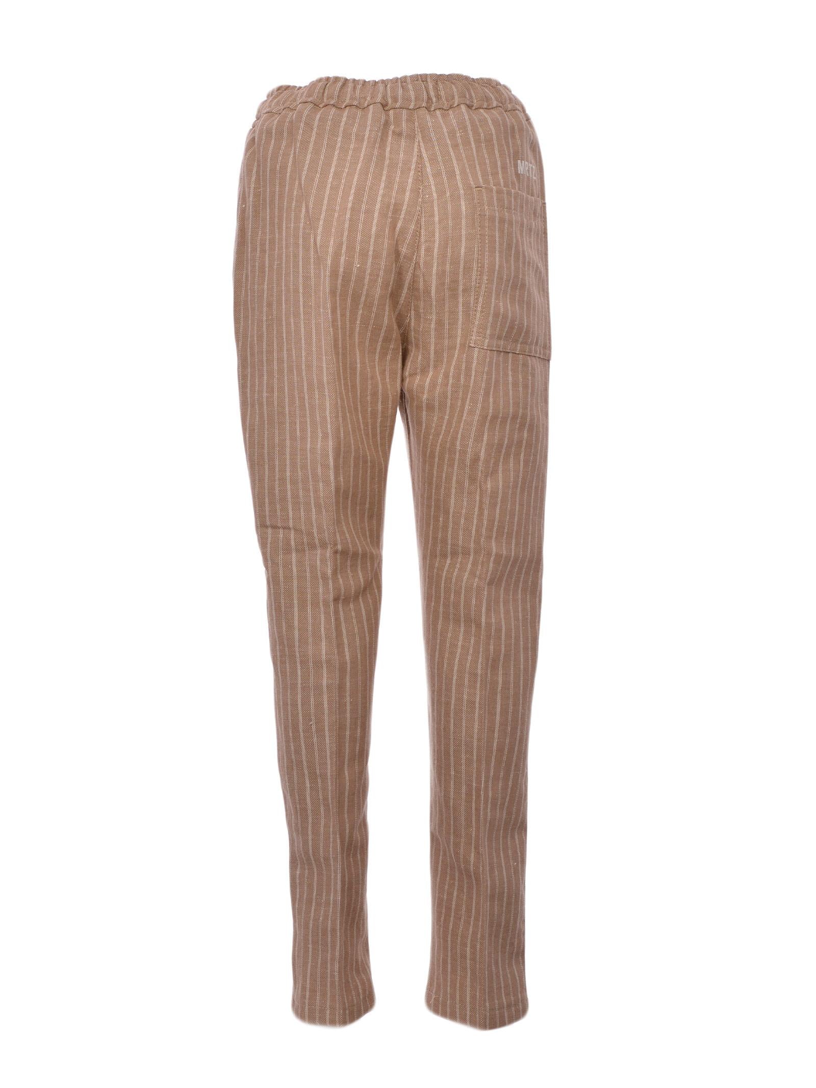 Pantalone in misto lino a righe - Image 2