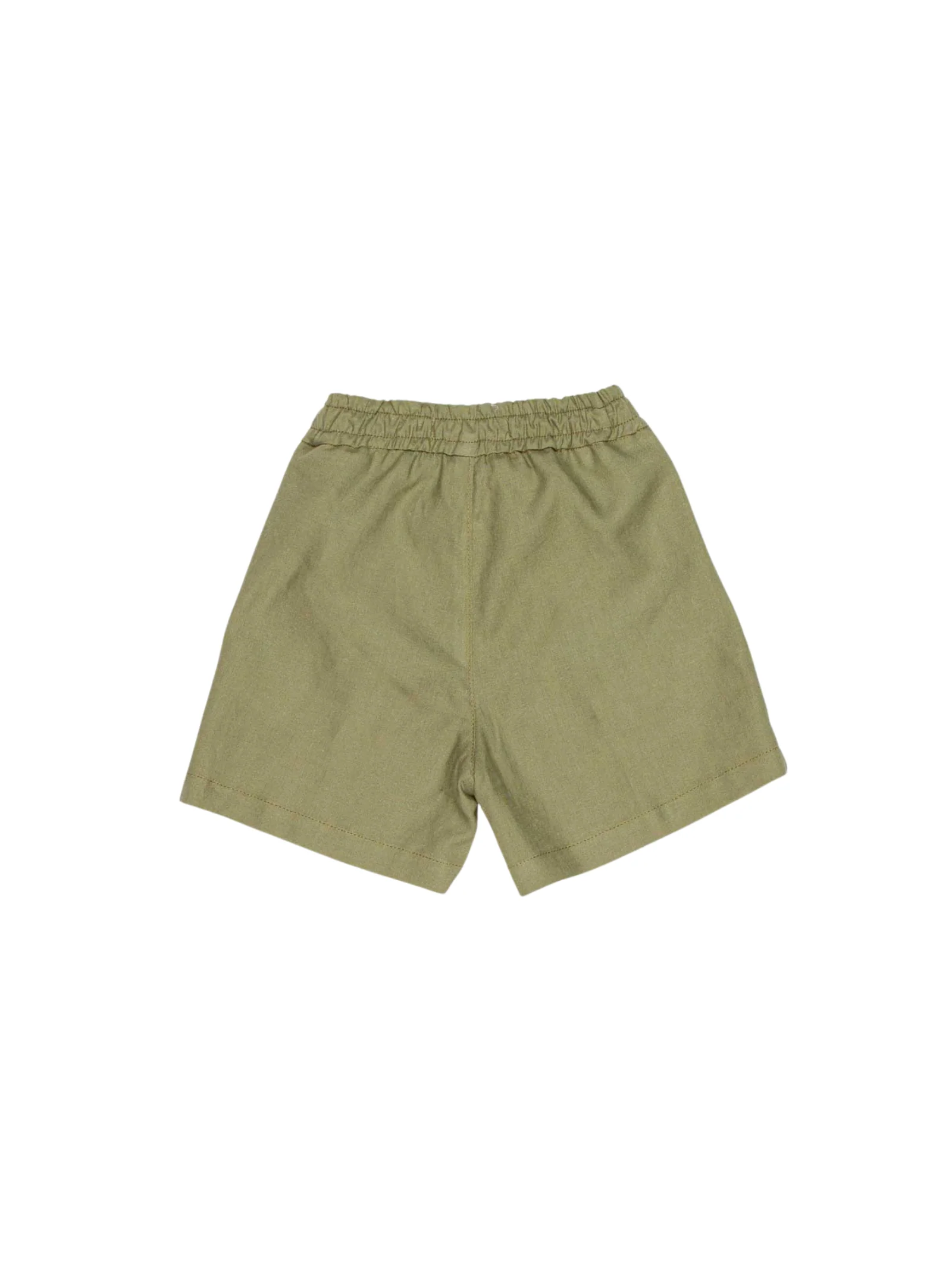 Shorts Manuel Ritz verde oliva con etichetta logata frontale - Image 2