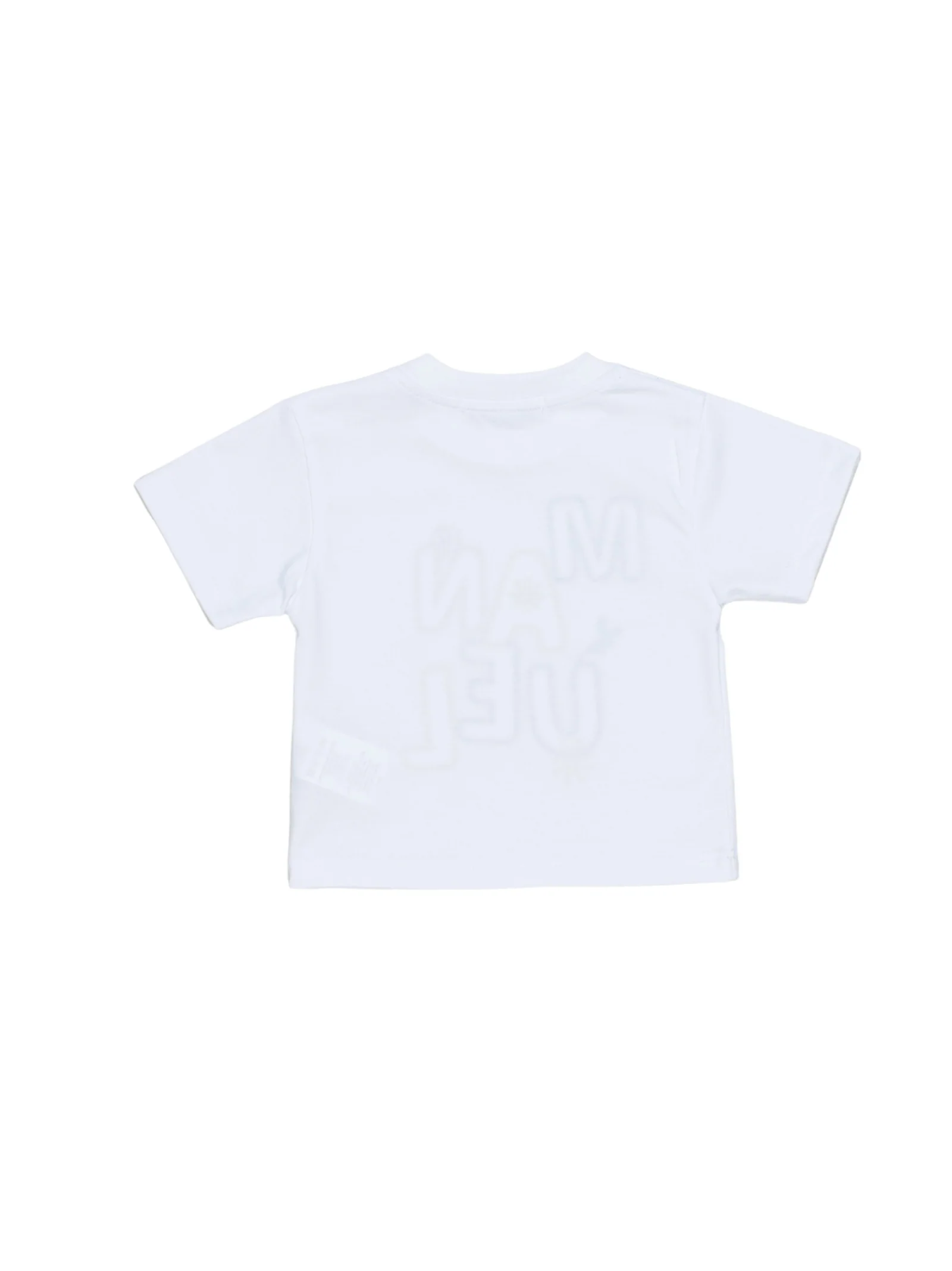 T-shirt bianca con logo lettering ricamato multicolor - Image 2
