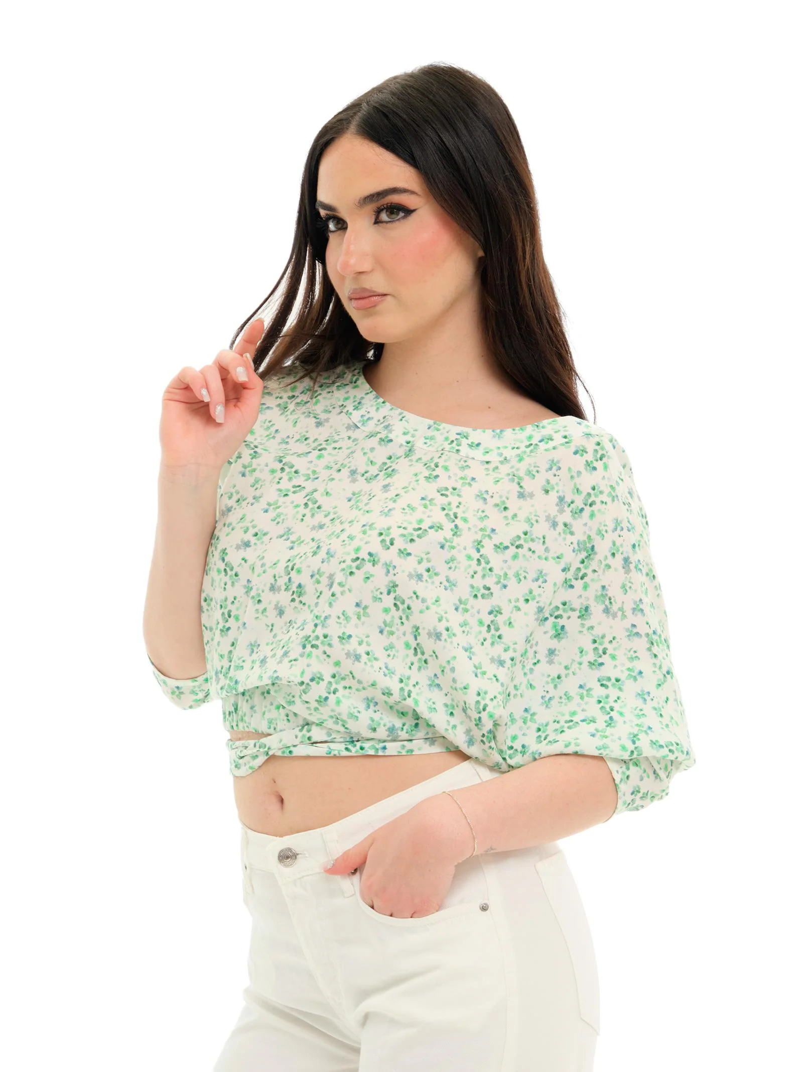 Camicia Mar De Margaritas verde acqua con apertura sulla schiena - Image 2