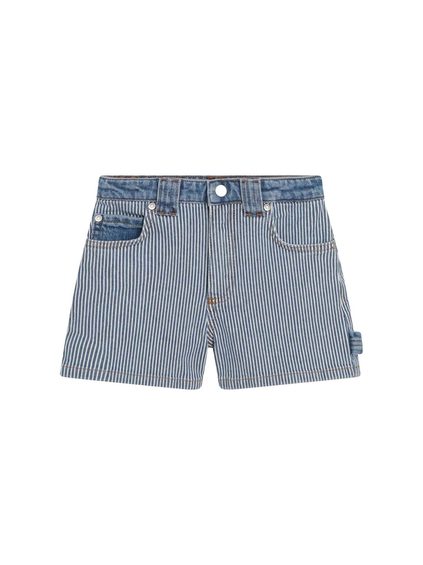 Shorts denim a righe